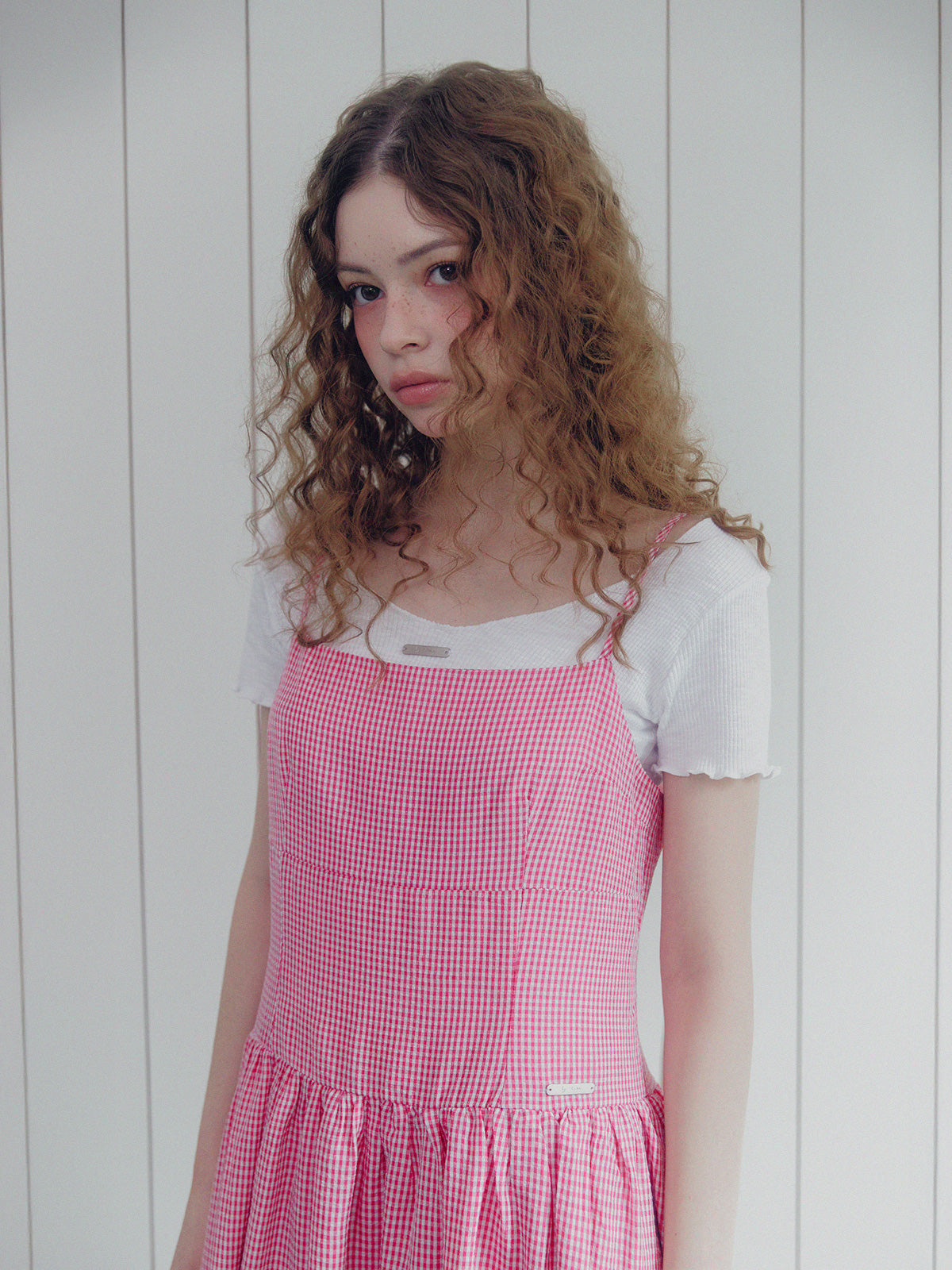 [TWEE] Callen Check Sleeveless Long Dress