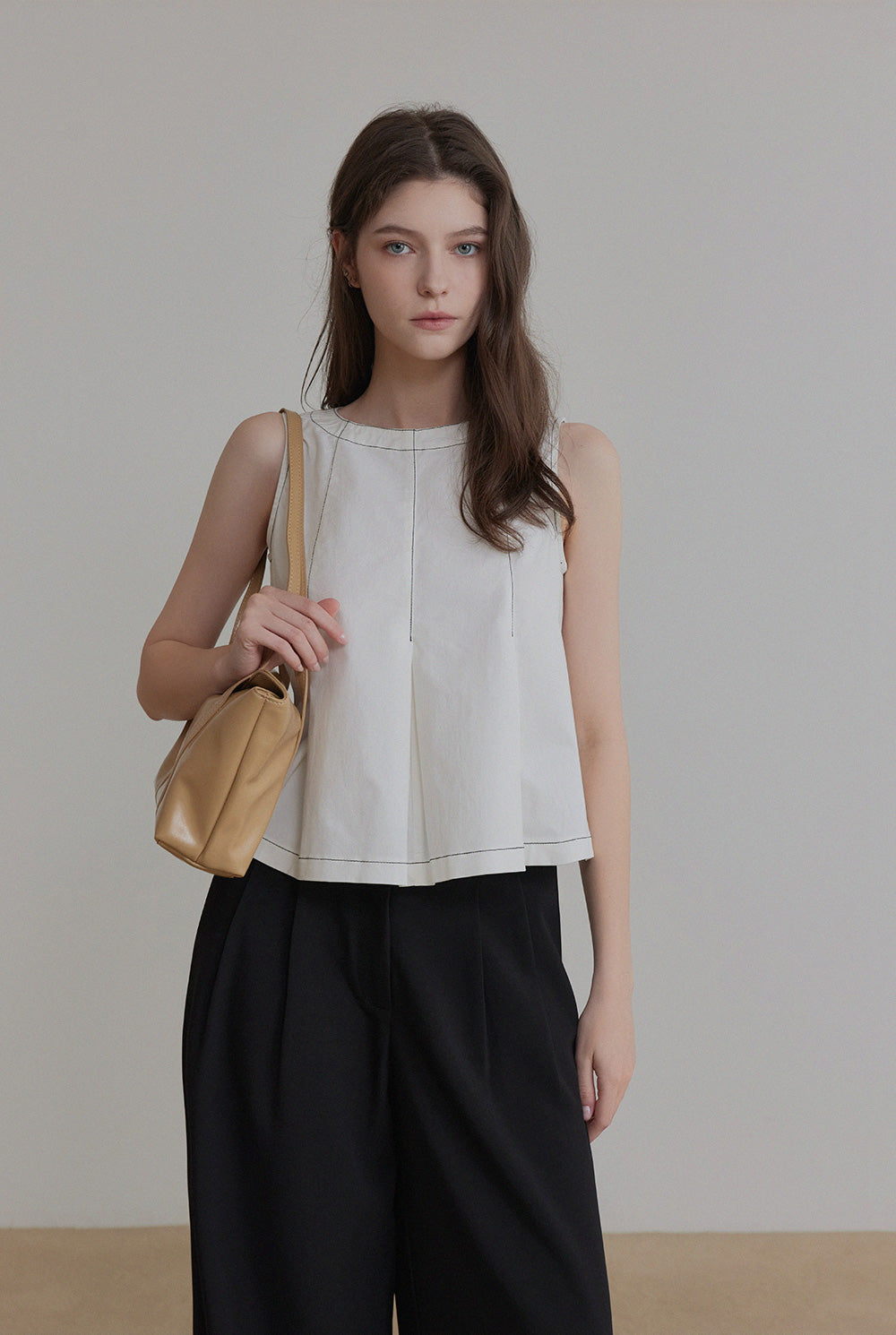 [TWEE] Blouse plissée sans manches Deuai
