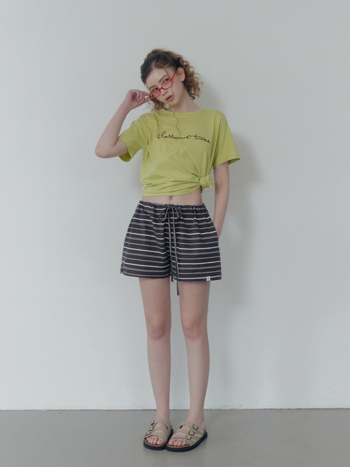 [TWEE] Caron stripe banding short pants