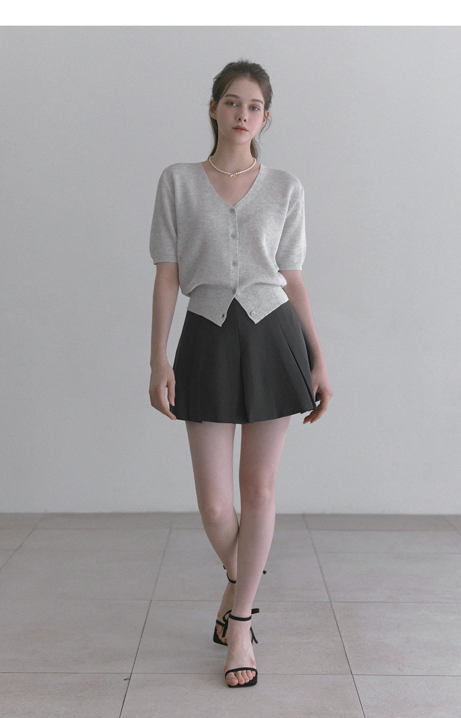 [TWEE] Cremo Linen V-Neck Short Sleeve Cardigan
