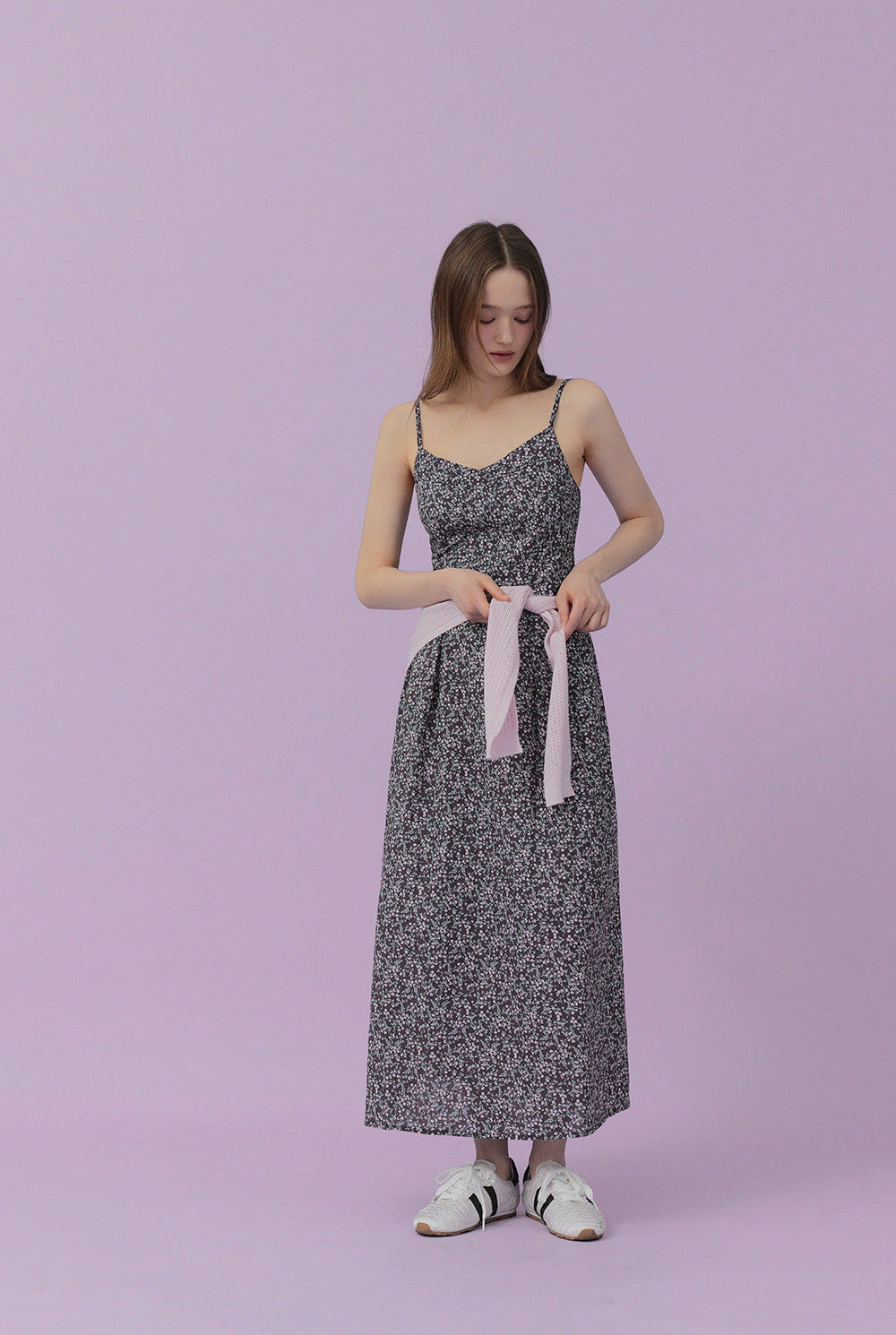 [TWEE] Robe longue florale Hayden (ensemble châle et cardigan)