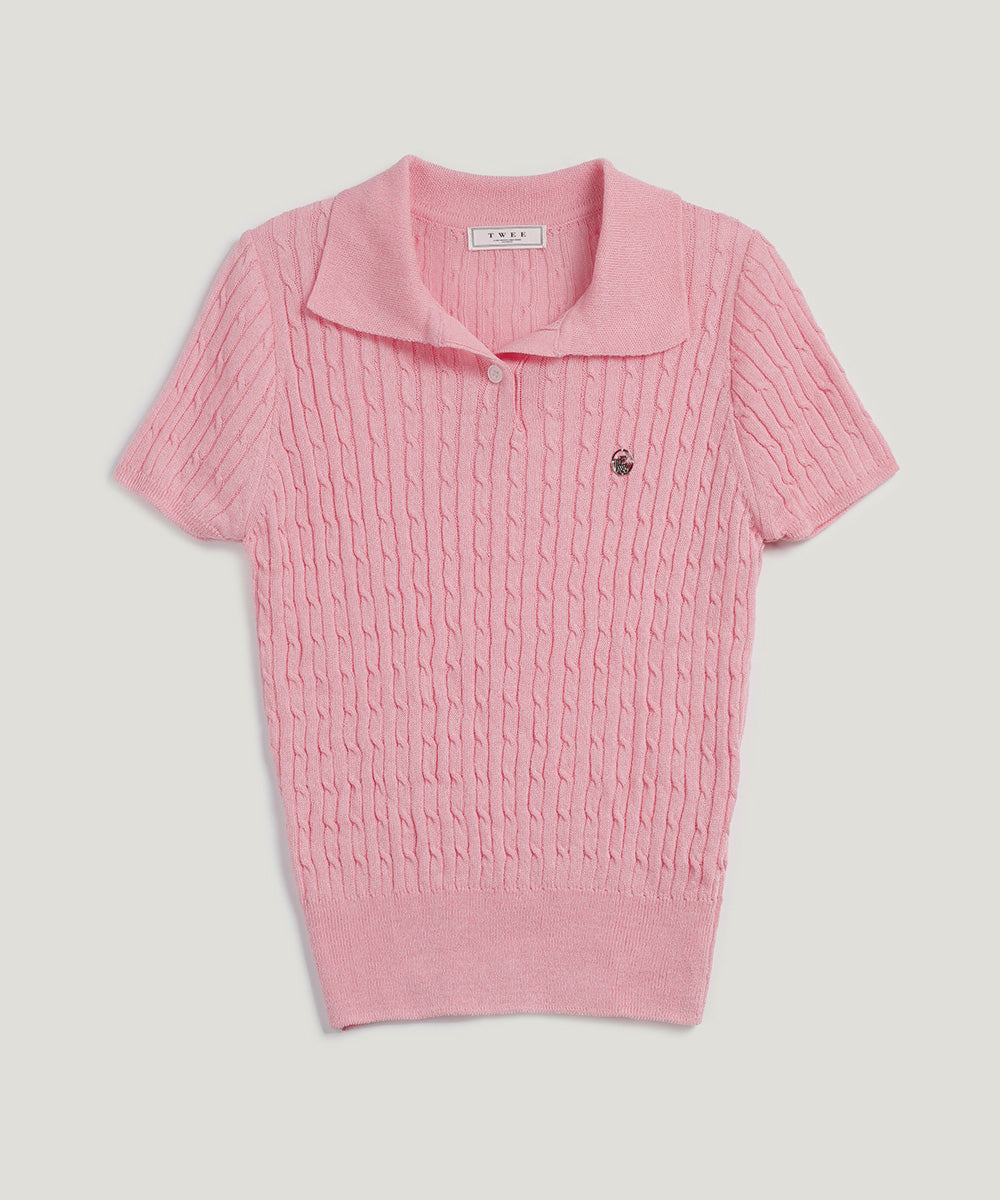 [TWEE] Blze Collared Short-Sleeve Knit