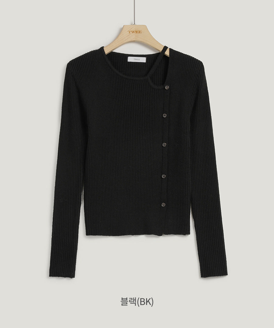[TWEE] Erchi Cutoff Button Knit