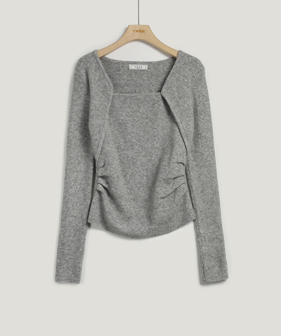 [TWEE] Kethia Wool Shirring Bolero Knit