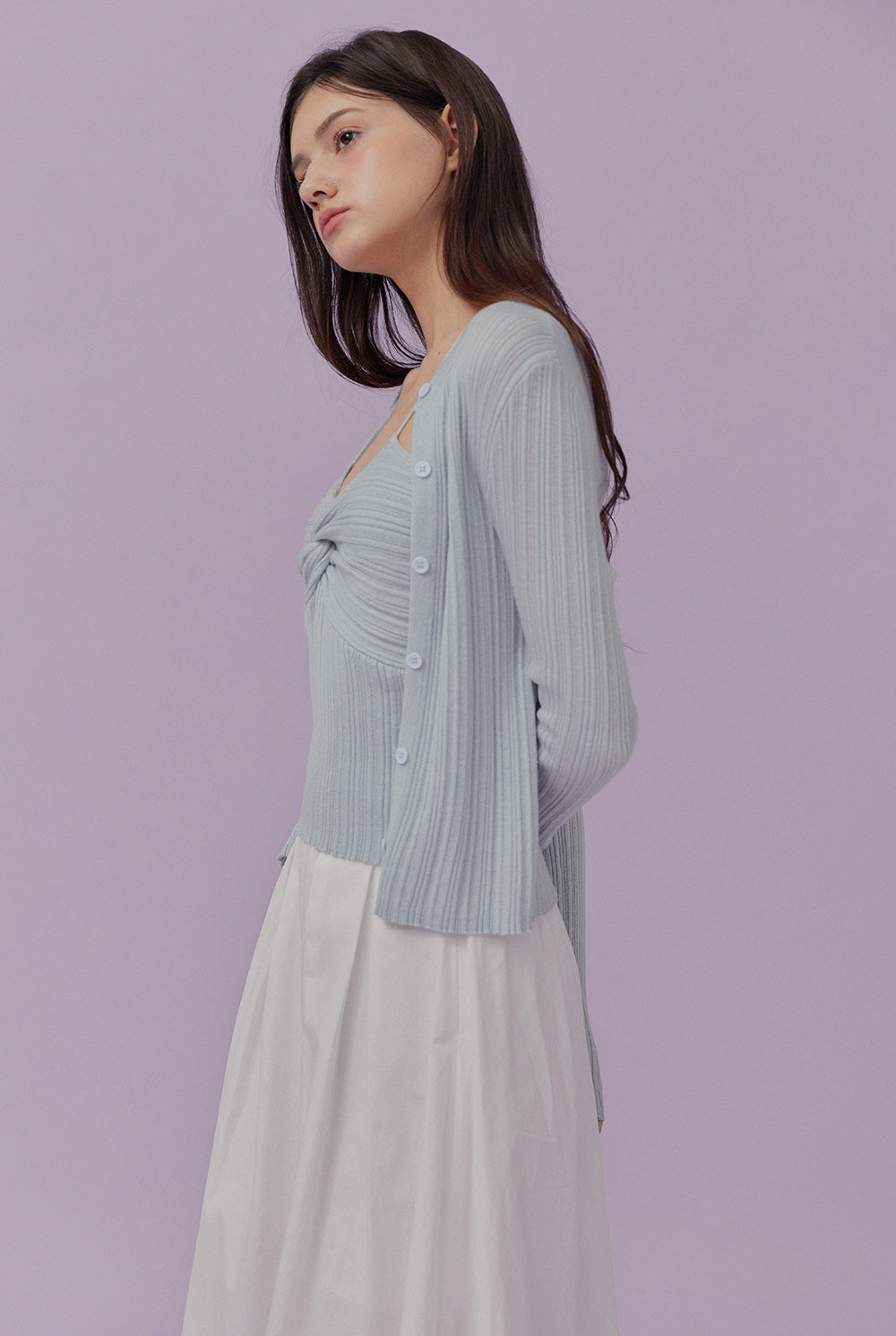 [TWEE] Bộ Áo Không Tay Xoắn Muton & Áo Cardigan