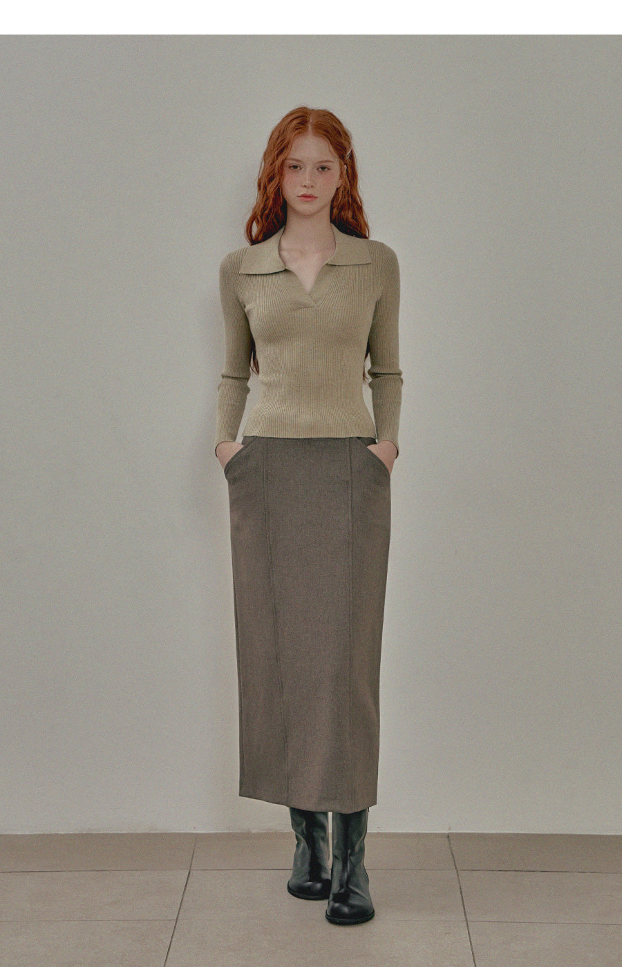 [TWEE] Sarasota Open Collar Golji Knit