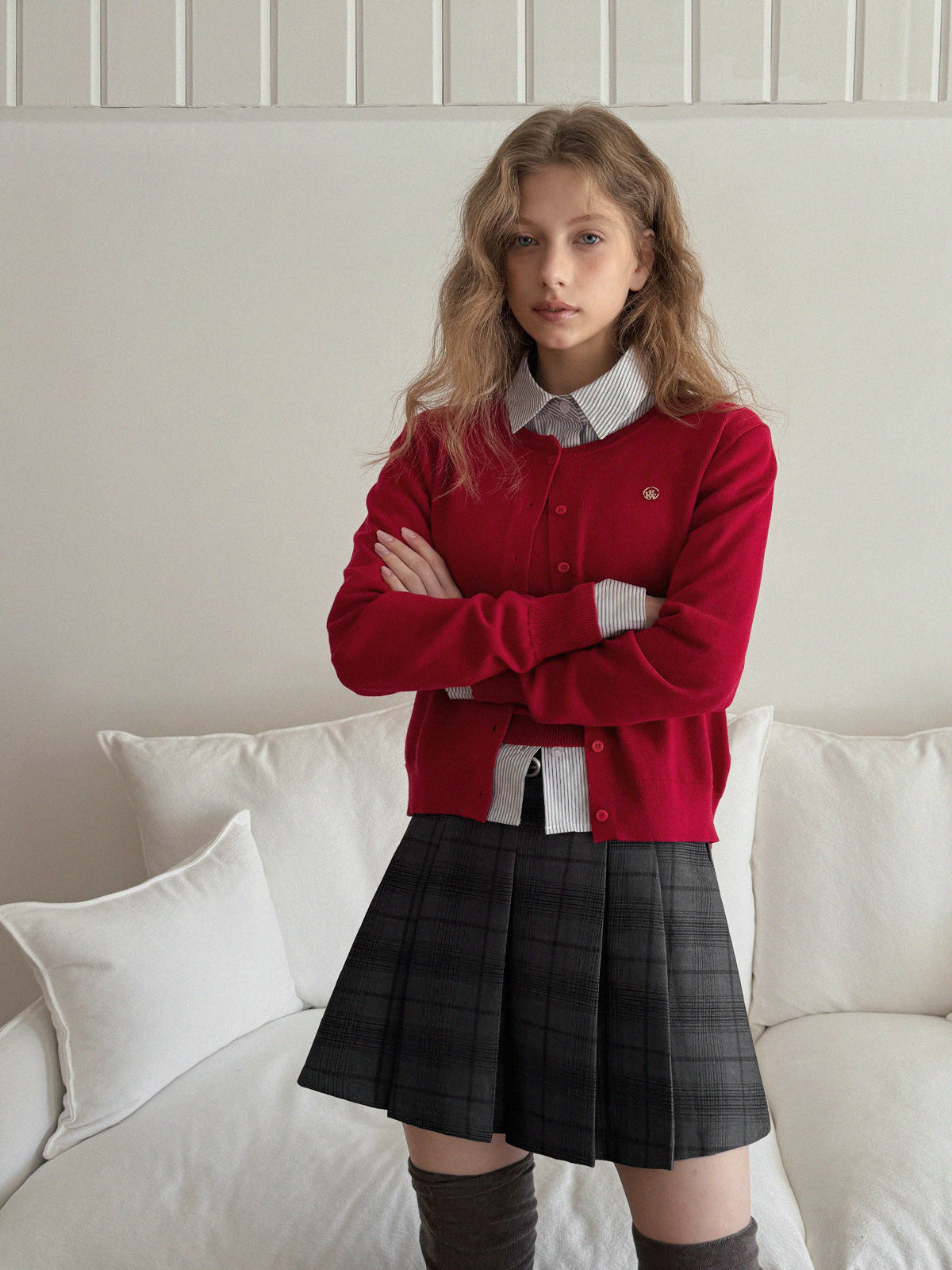 [TWEE] Ringard Knit Sleeveless Top & Cardigan Set