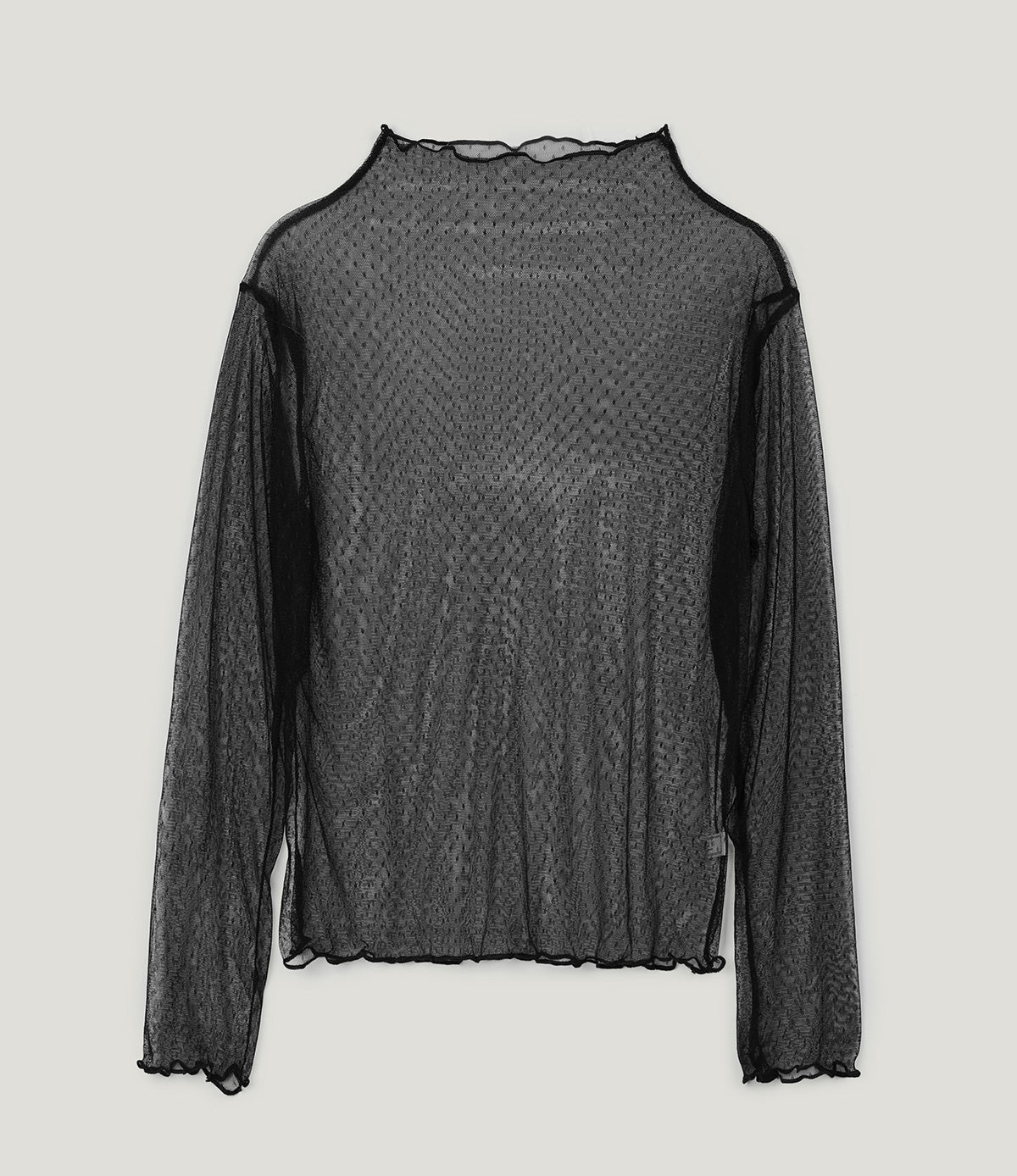 [TWEE] Juden Sheer Wave Mock-Neck T-Shirt