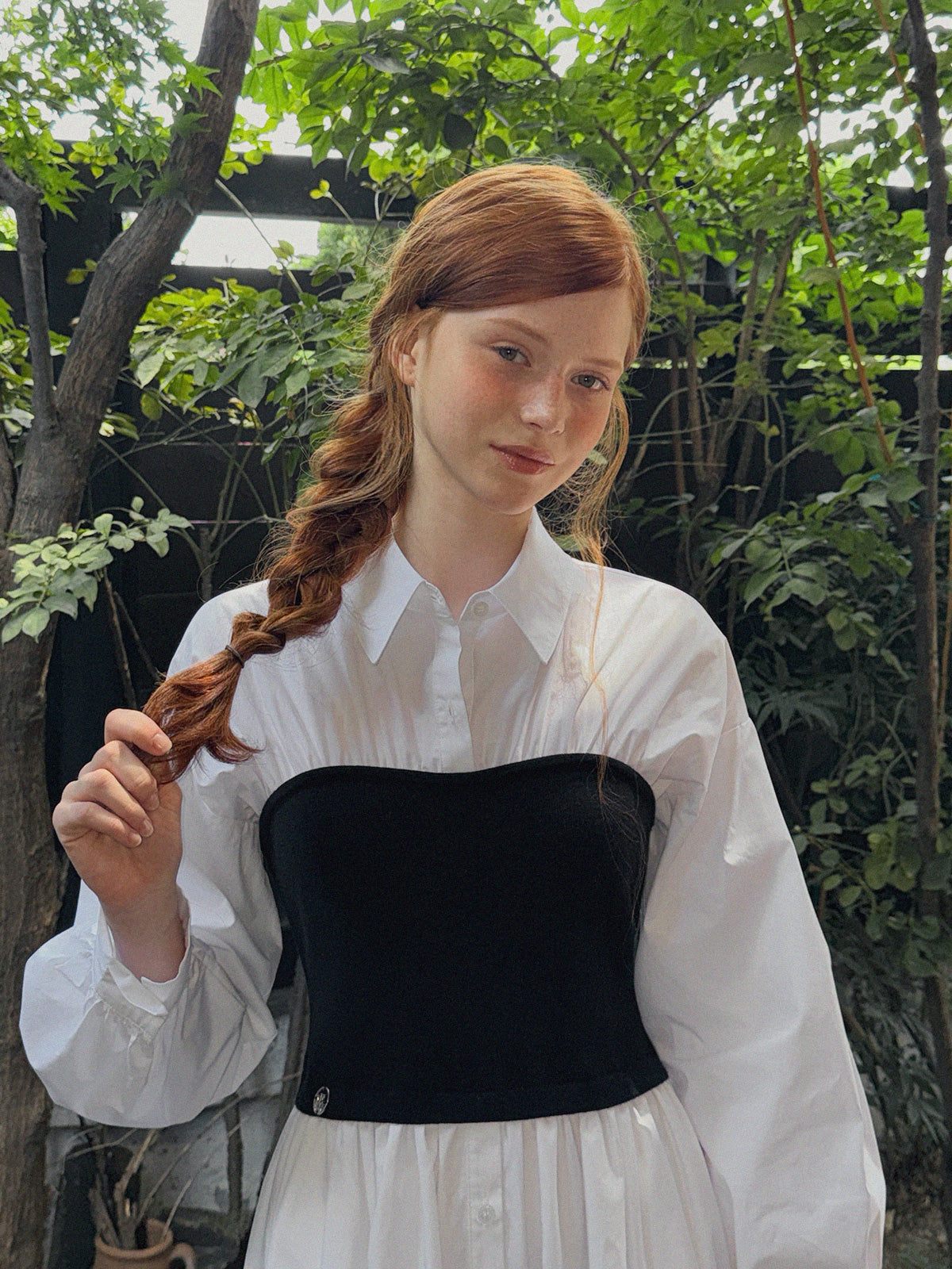[TWEE] Bedis Scallop Shirt Long Dress