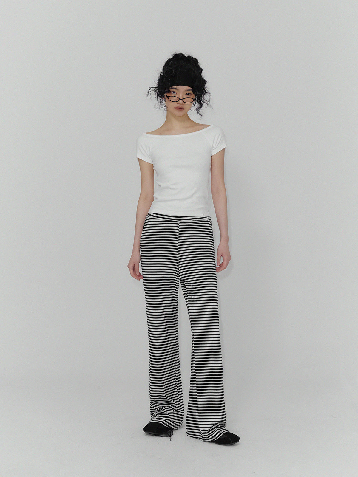 [TWEE] Dult Stripe Banded Bootcut Long Pants