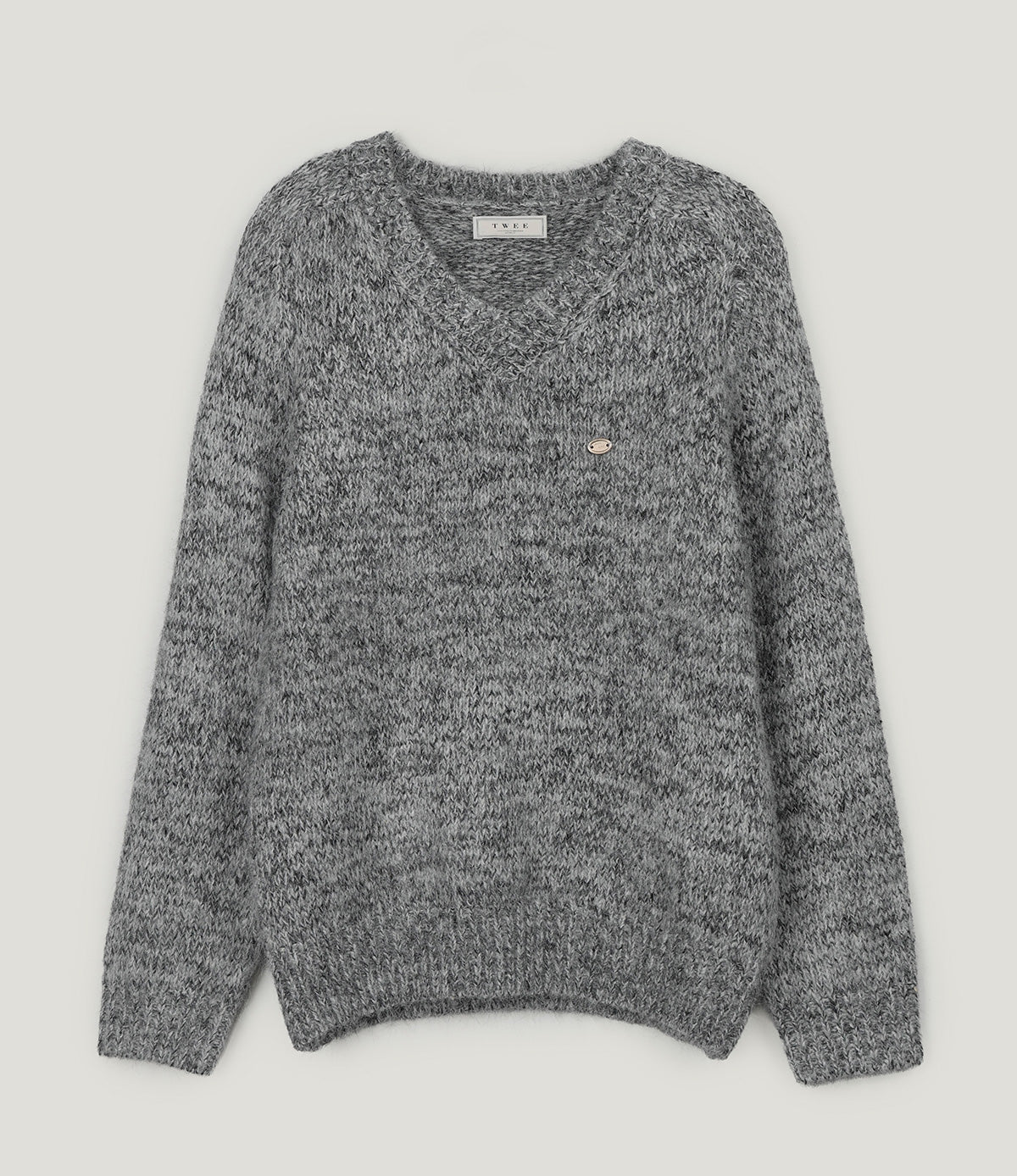 [TWEE] Dupe Gemischter Locker Geschnittener Strick