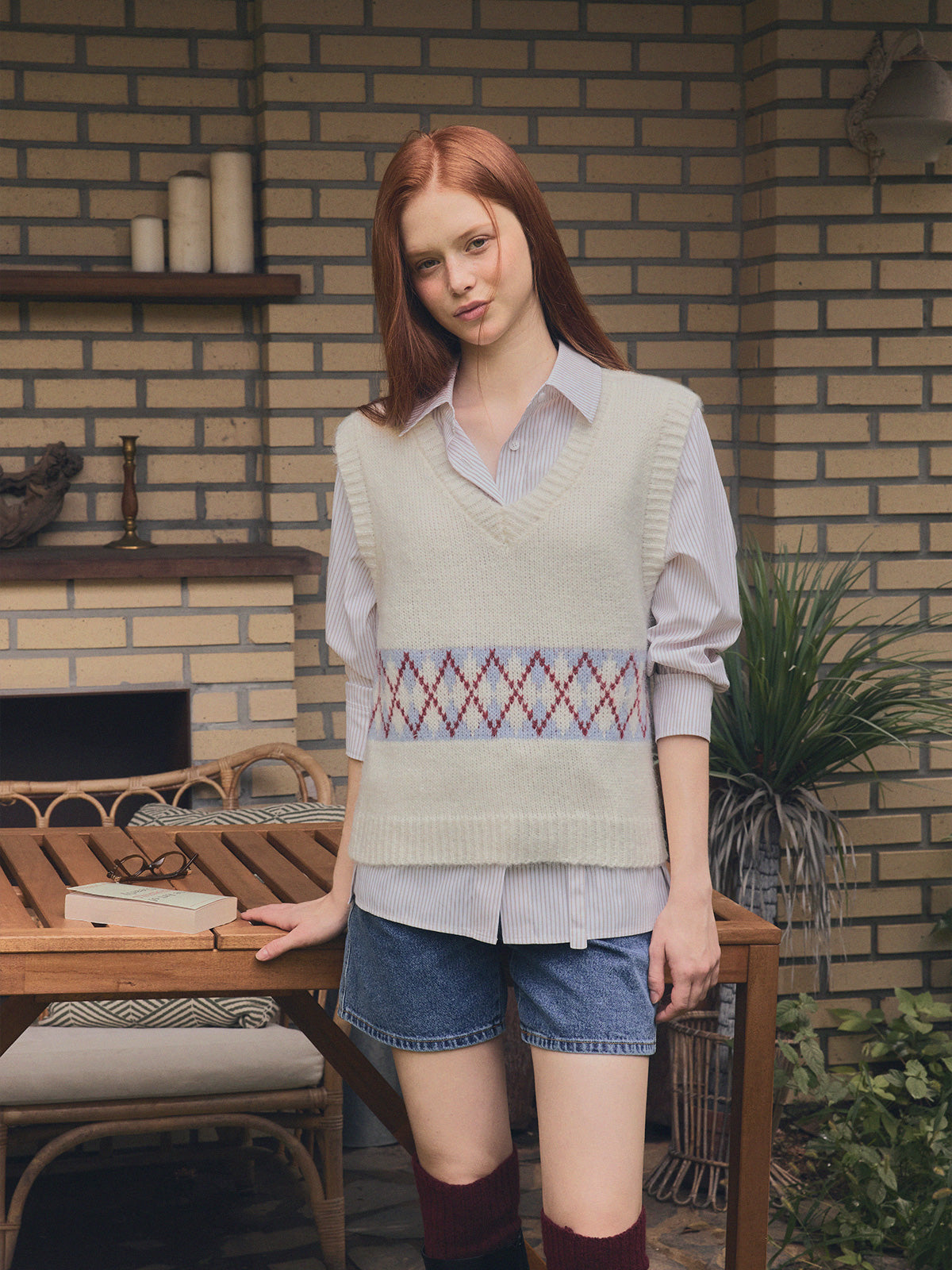 [TWEE] Senit Argyle Knit Vest