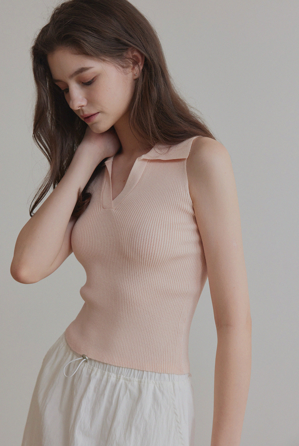 [TWEE] Áo len không tay cổ bẻ Daying