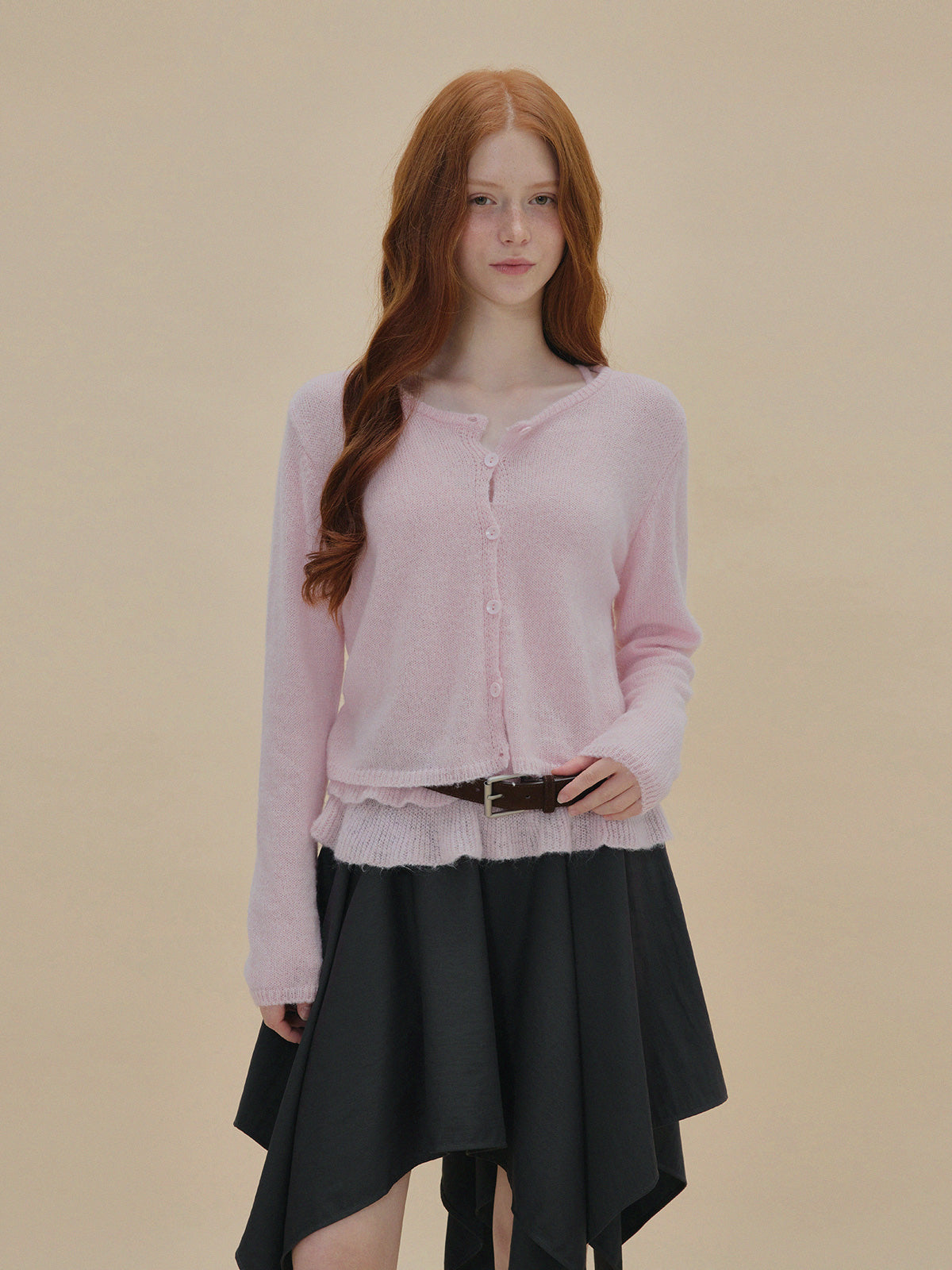 [TWEE] Viachu Knit Tank Top & Cardigan Set