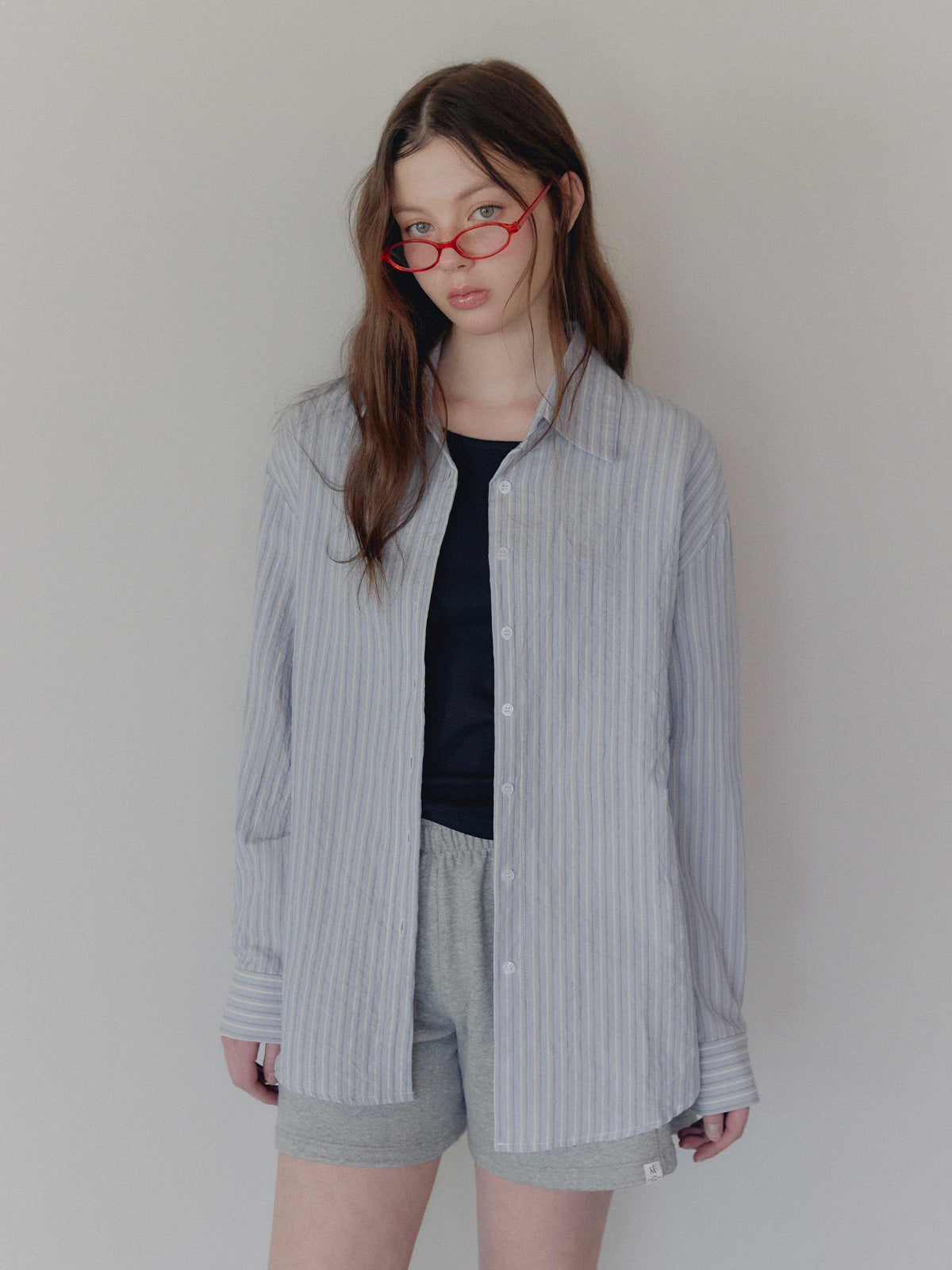 [TWEE] Ritz Stripe Long-Sleeve Shirt (Headband Set)