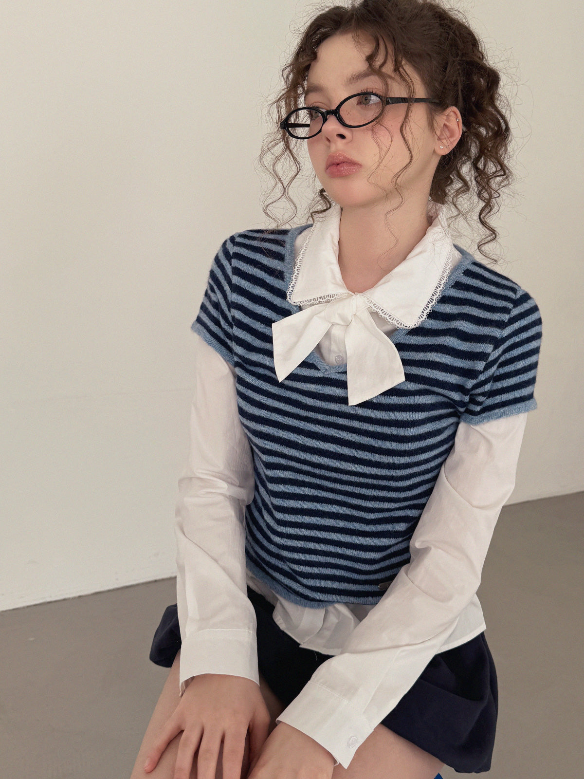 [TWEE] Kinko v-neck short sleeve knit