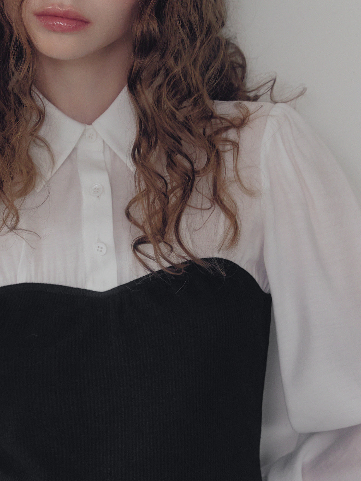 [TWEE] Wipin Knit Top Bustier Shirt Blouse