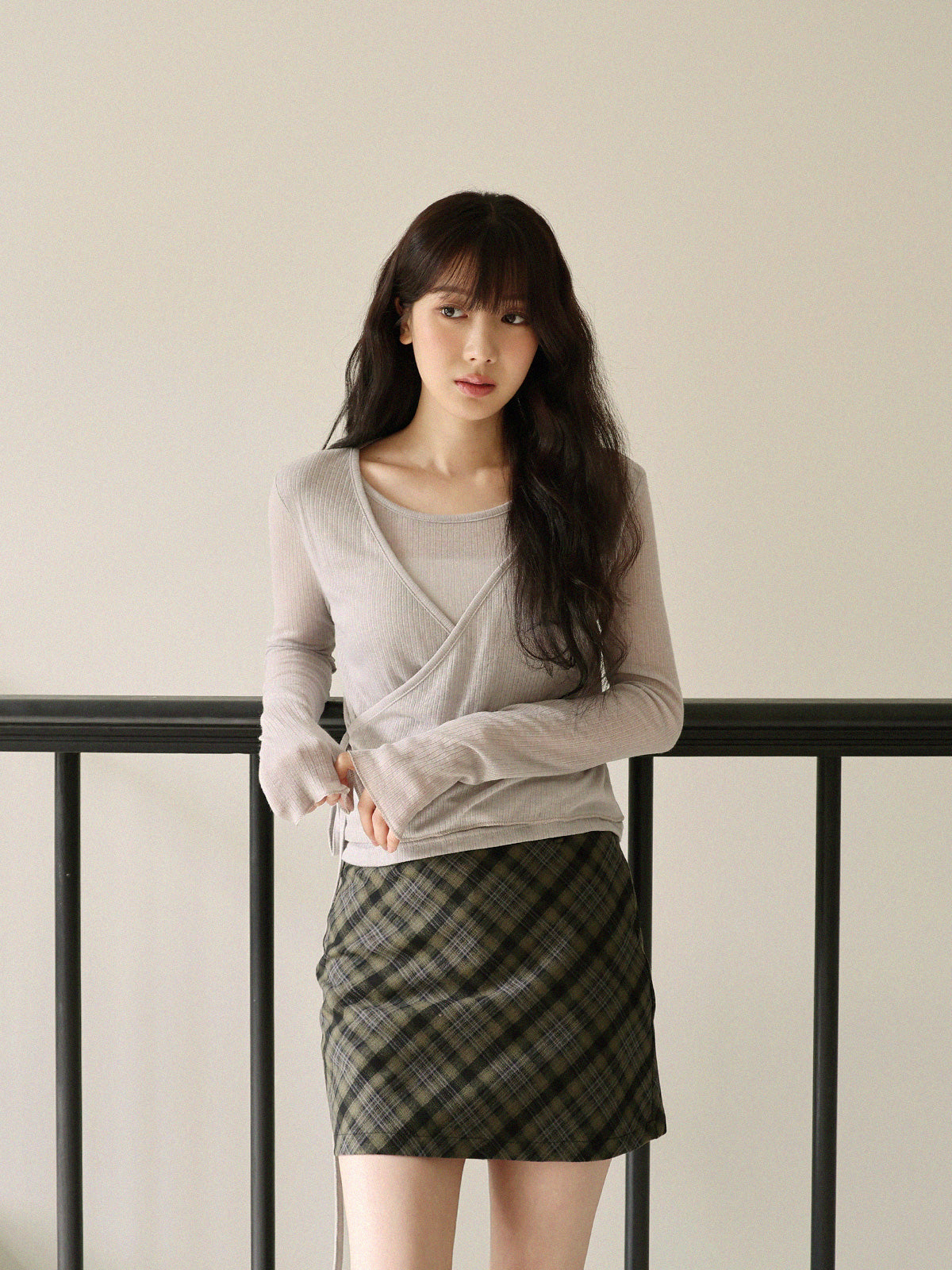 [TWEE] Polind Check Mini Skirt