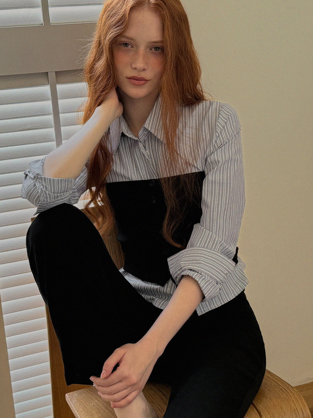 [TWEE] Ready Stripe Slim Fit Long Sleeve Shirt
