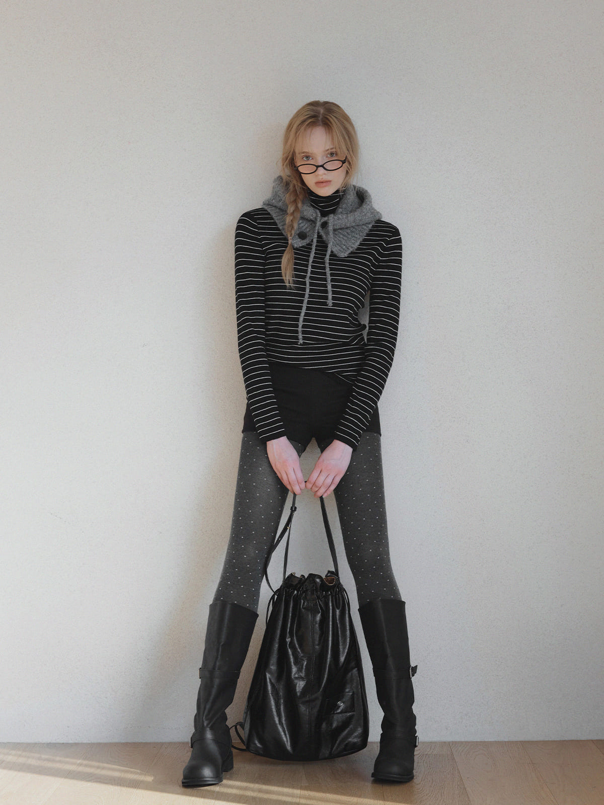 [TWEE] Ople Stripe Rollkragen-Stricktop