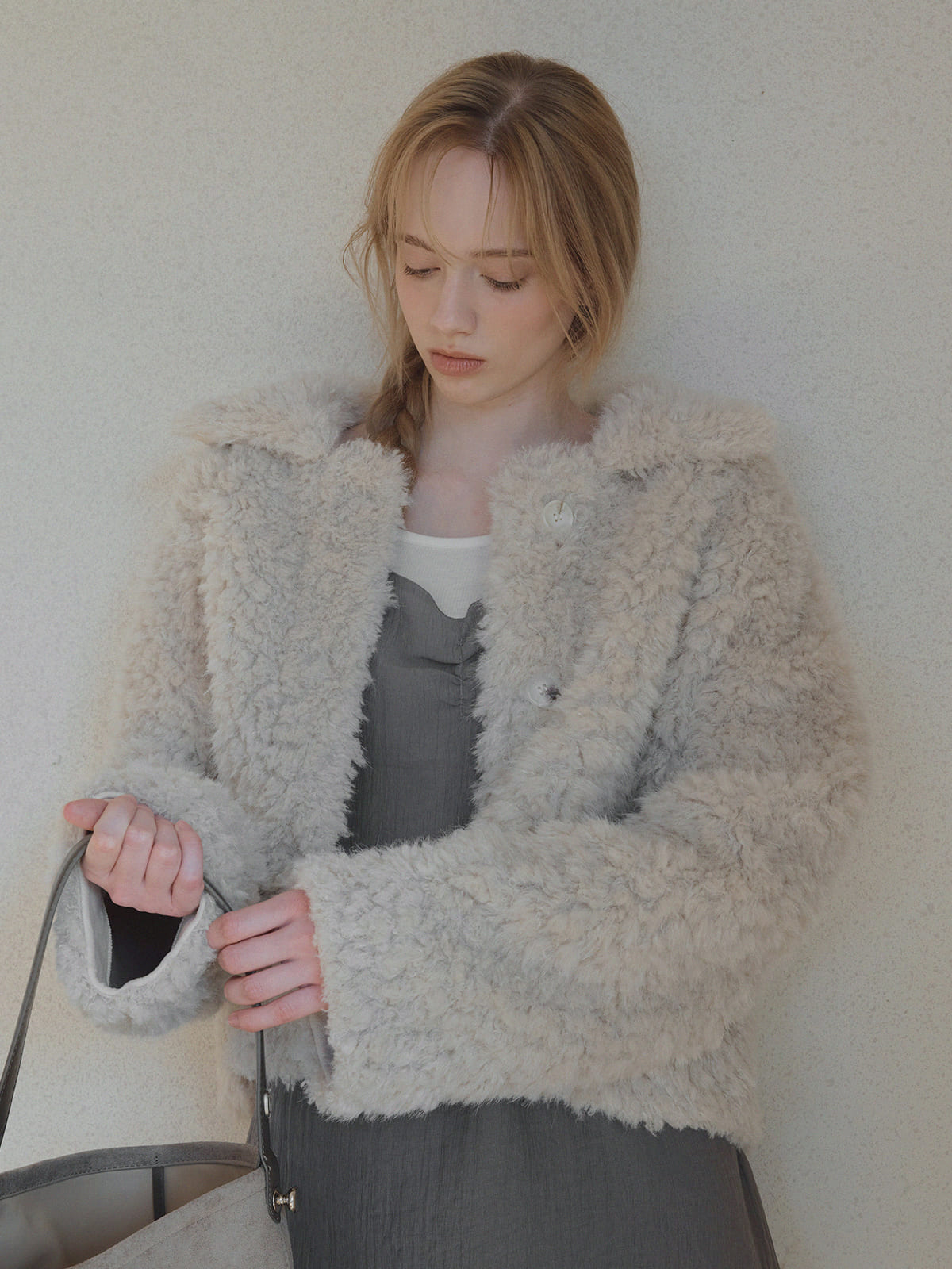 [TWEE] Buard Shearling Kragen Felljacke