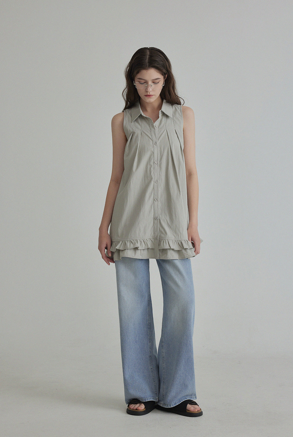 [TWEE] Blouse à col coquillage volanté