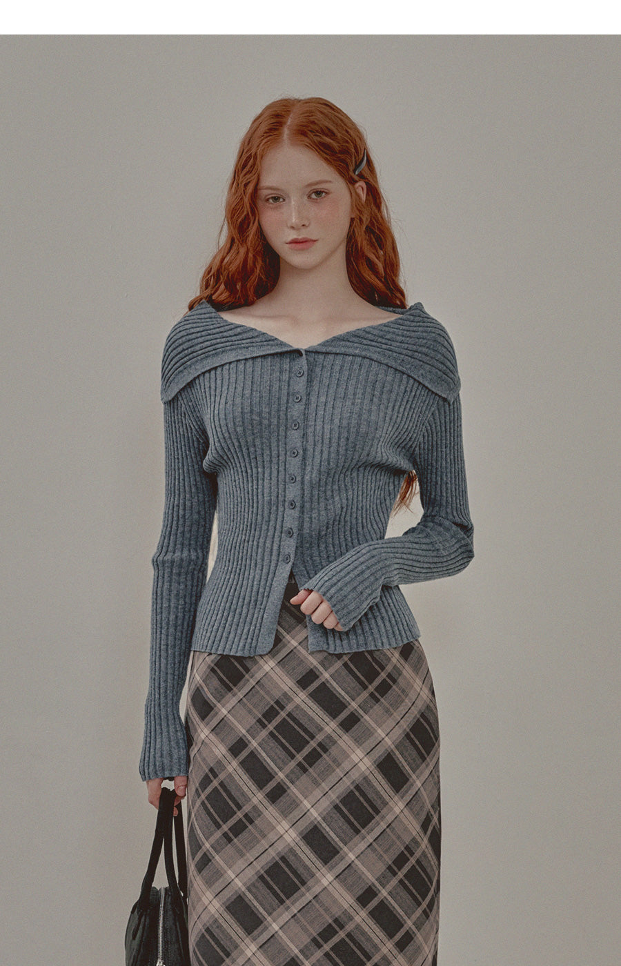 [TWEE] Heim sailor collar ribbed knit