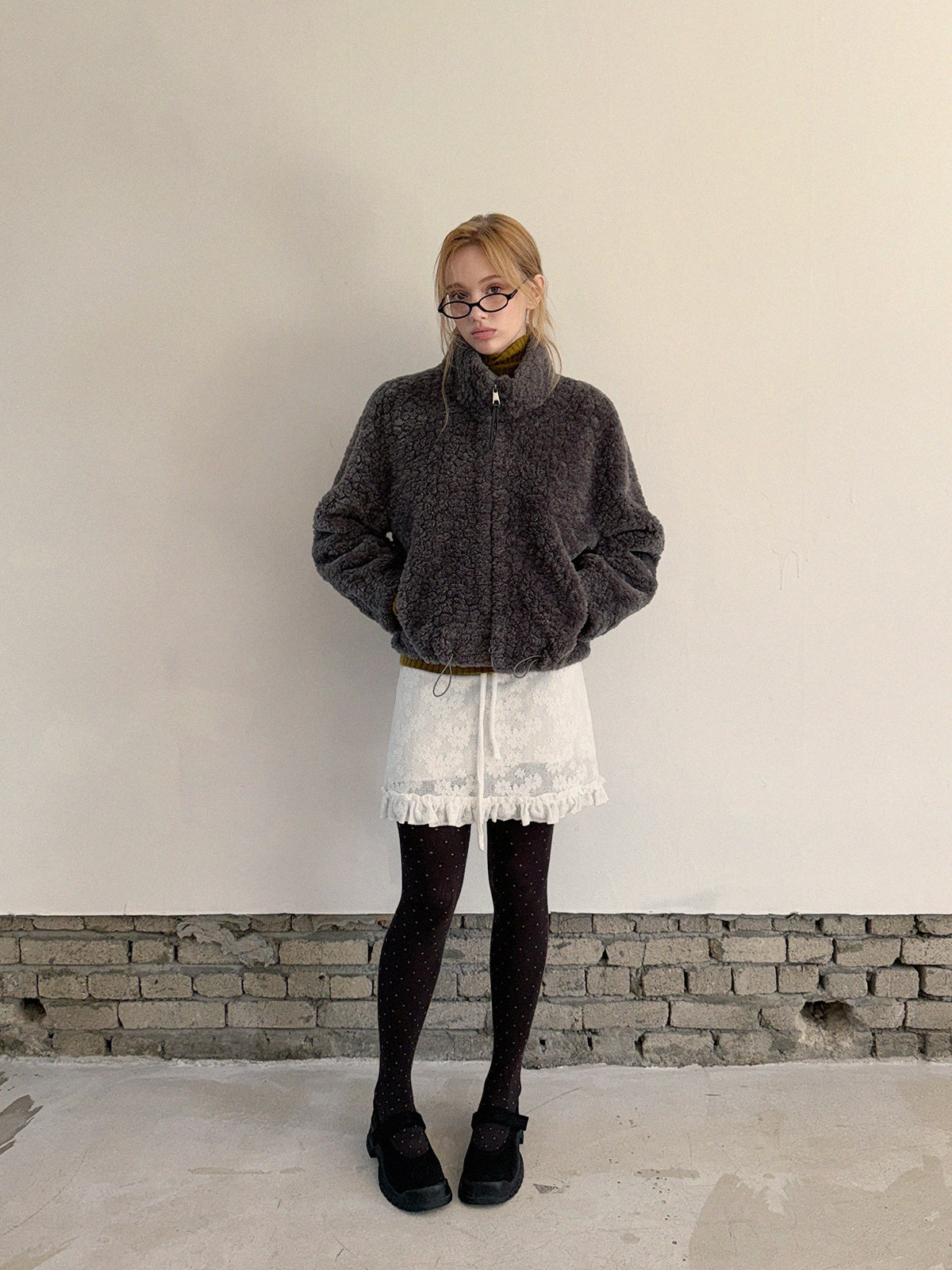 [TWEE] イロン ハイネック ソフトフリース ジャンパー