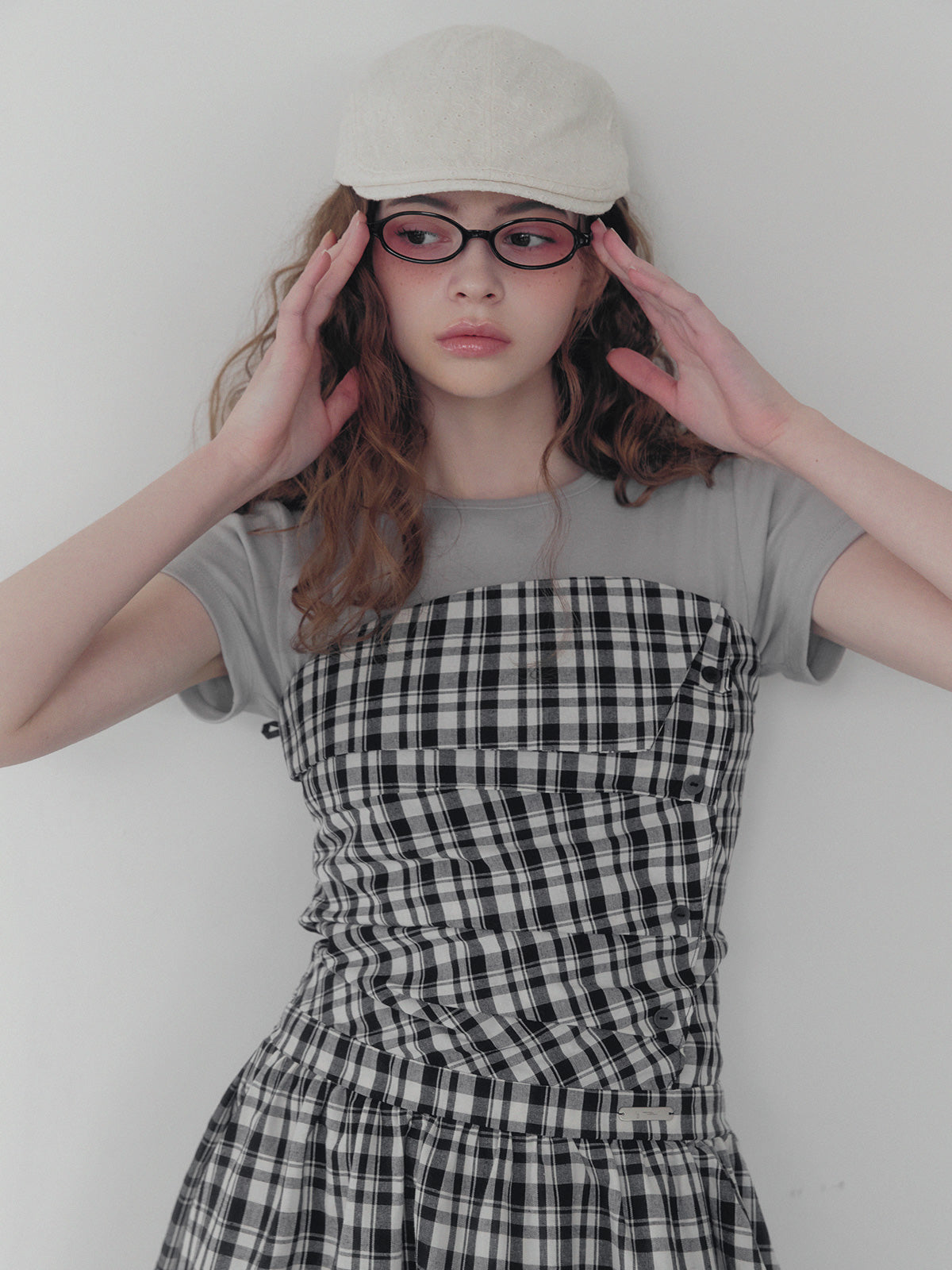 [TWEE] Vinci pattern pintuck long dress