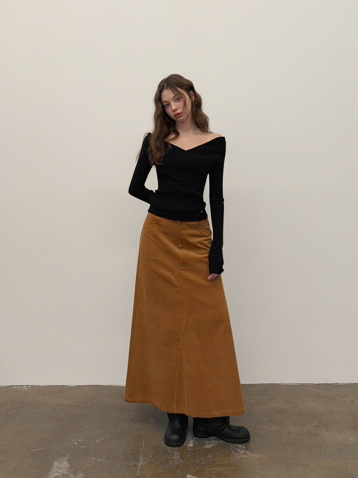 [TWEE]Seti Off-Shoulder Cross Knit