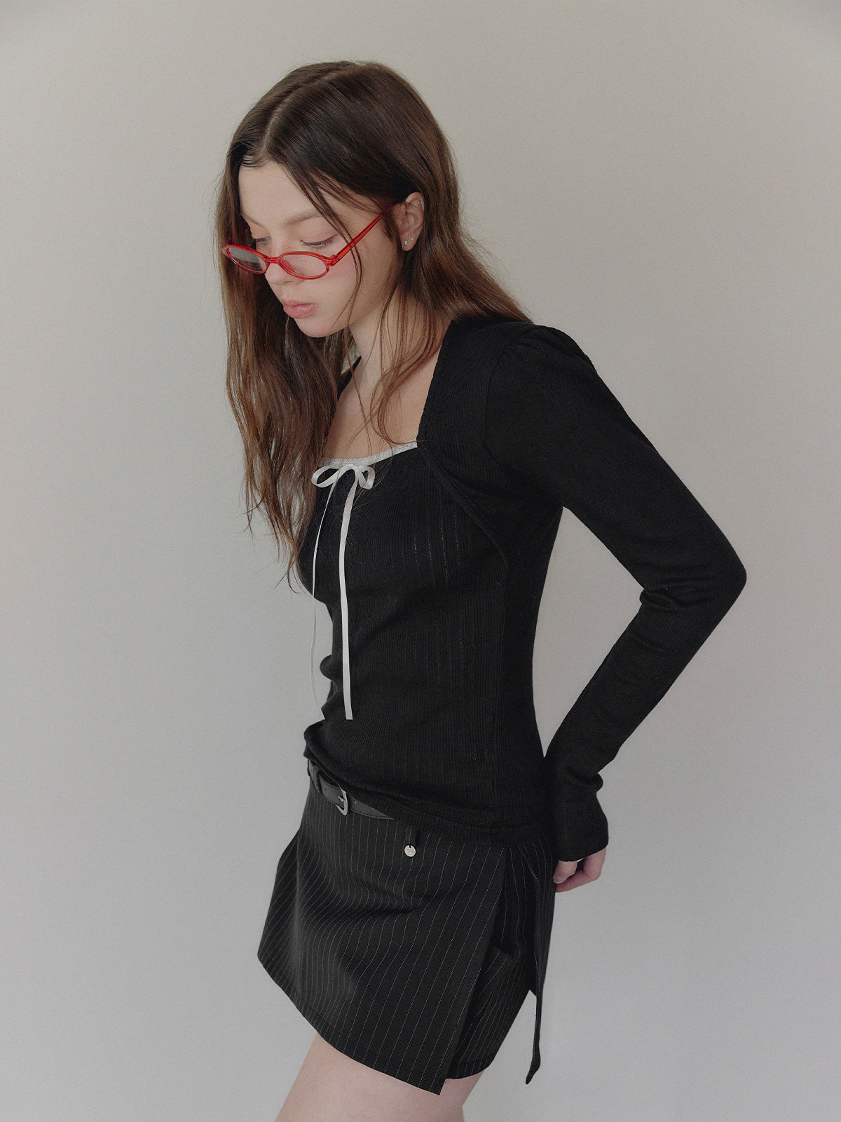 [TWEE] Colson 波蕾若系带蕾丝长袖T恤