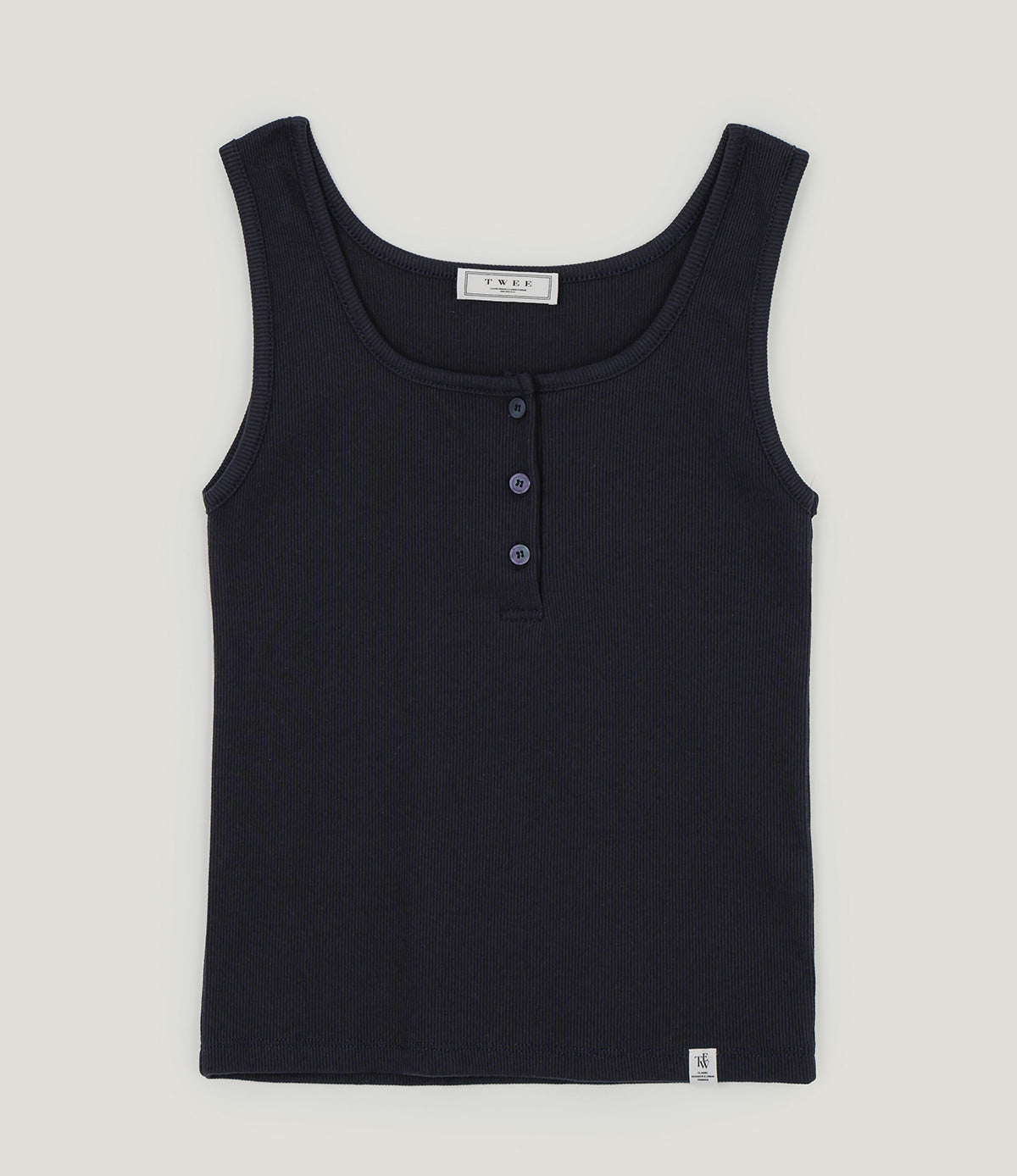 [TWEE] Perkin Ribbed Button Sleeveless Top