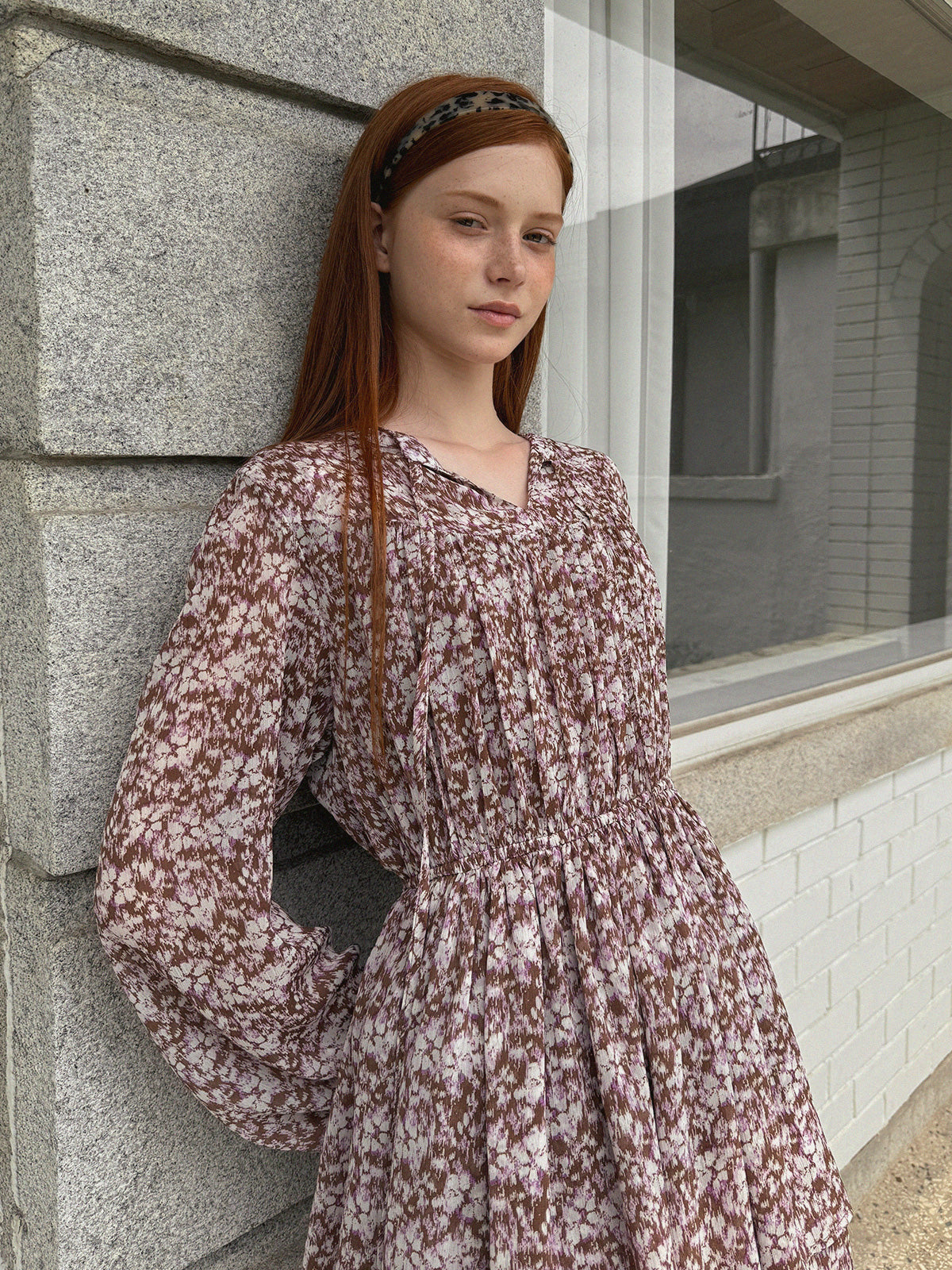 [TWEE] Sita Printed Chiffon Tiered Long Dress