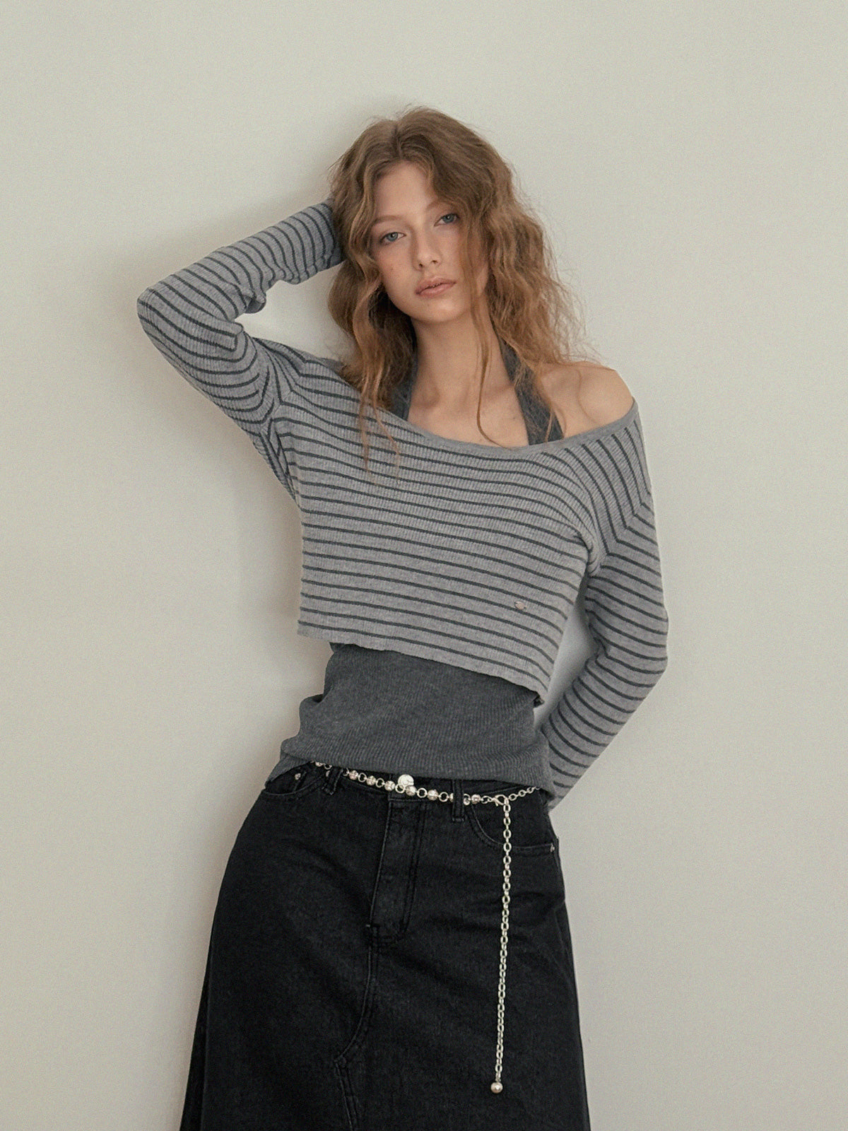 [TWEE] Bộ Áo Len Sọc Dremen Không Tay & Áo Khoác Cardigan