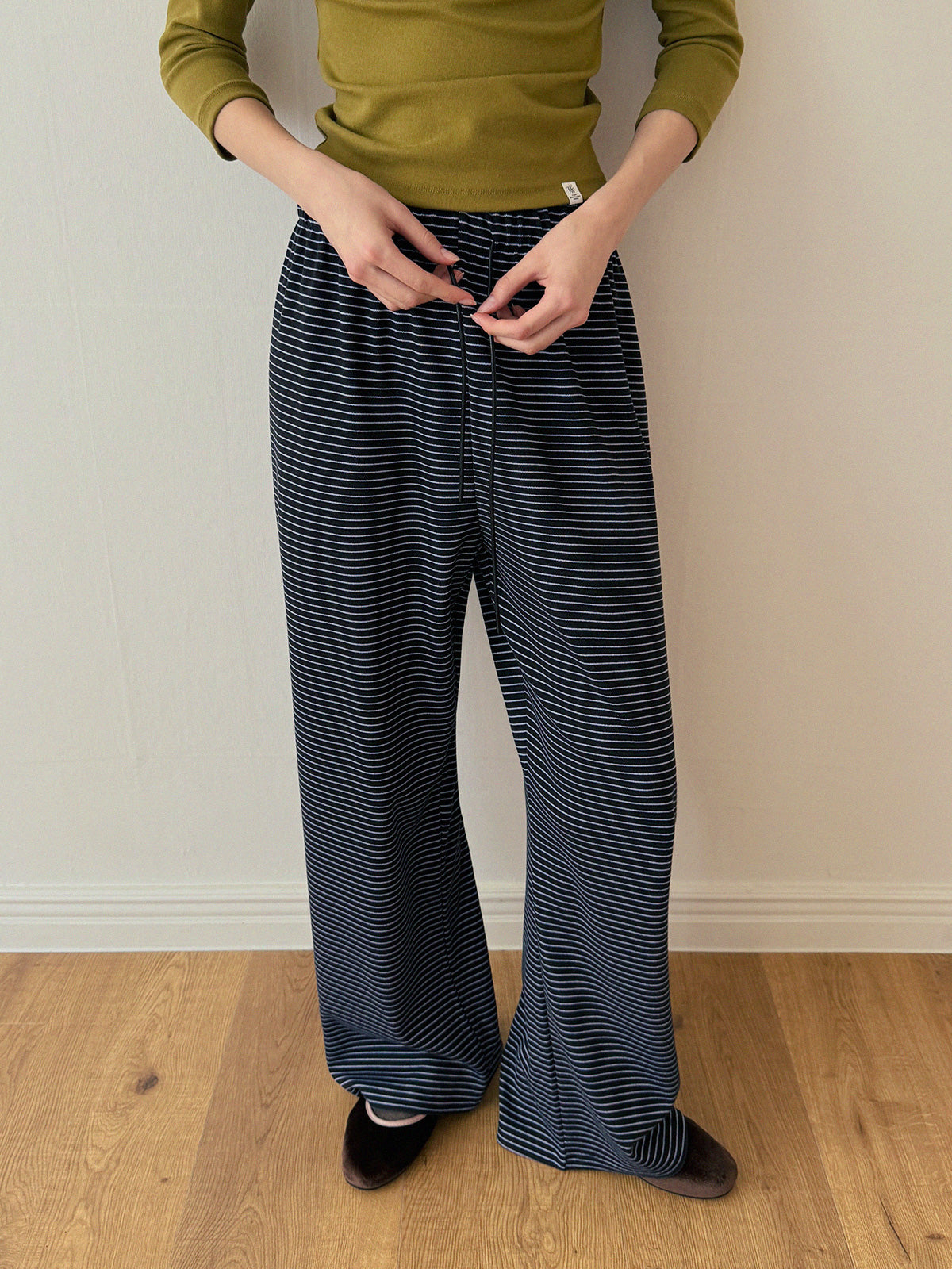 [TWEE] Gren Stripe Banding Long Pants