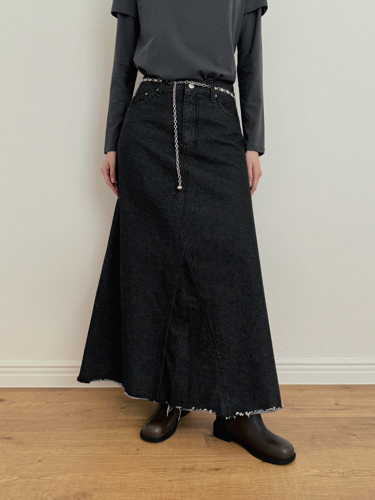 [TWEE] Neville Denim Maxi Long Skirt