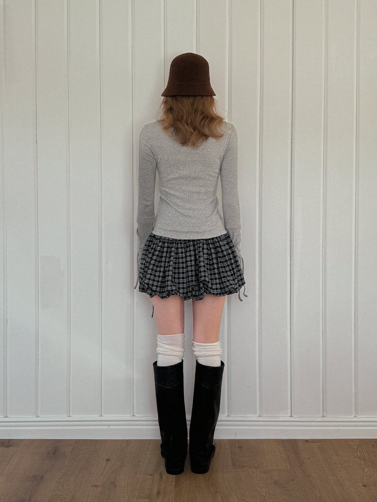 [TWEE] Tude Strap Boat Neck Long Sleeve Tee
