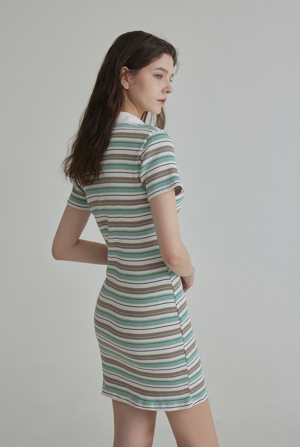 [TWEE] Robe à manches courtes côtelée Thiven à rayures
