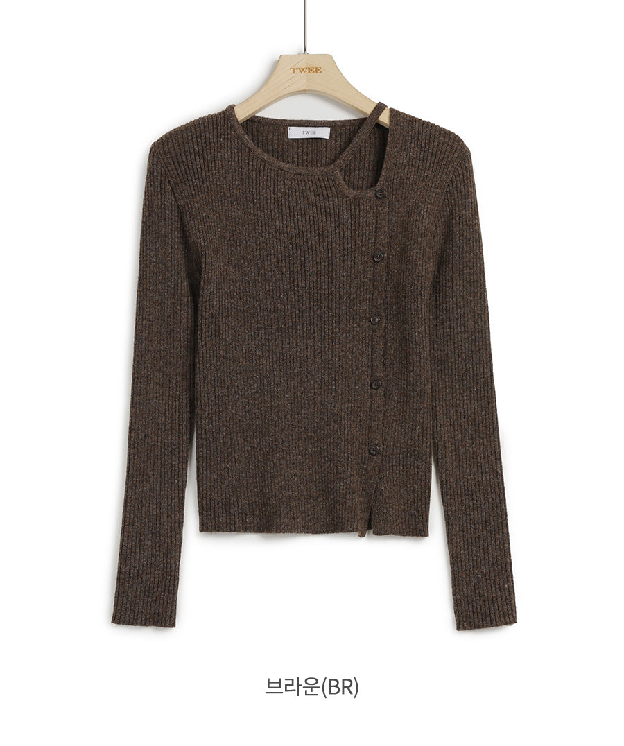 [TWEE] Erchi Cutoff Button Knit