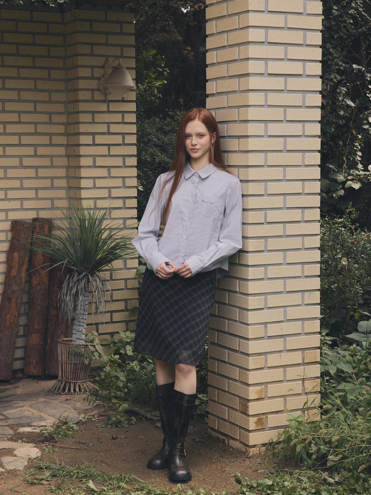 [TWEE] Lonté Stripe Embroidered Pocket Shirt