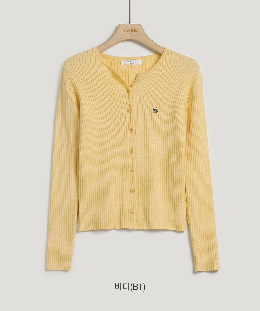 [TWEE] Elvid Symbol Ribbed Cardigan