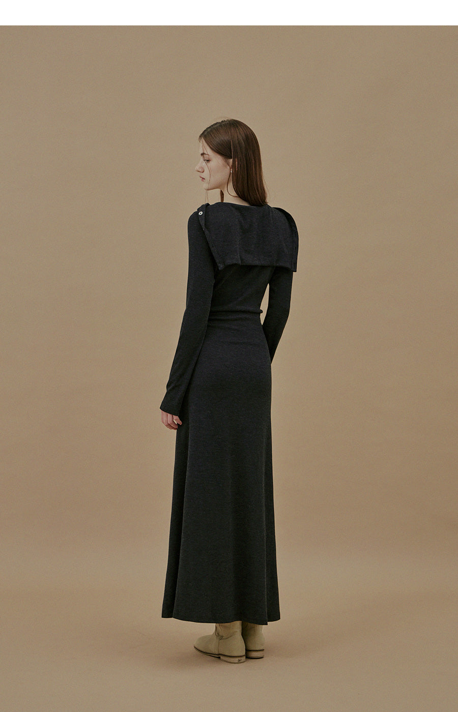 [TWEE] Muel Sailor Collar Knit Long Dress