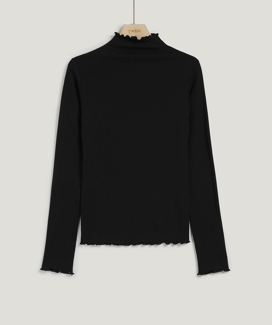 [TWEE] Ciris Wool Frill Turtleneck T-shirt