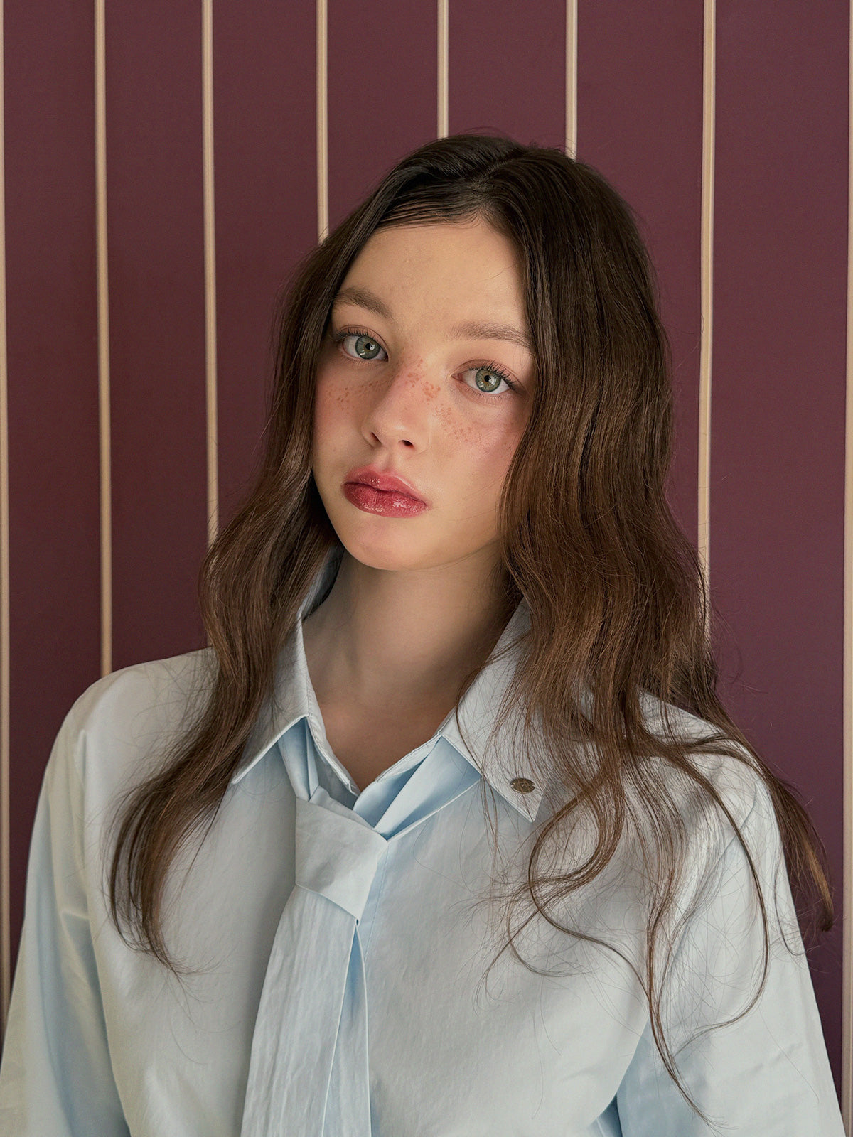 [TWEE] Rolo Slim Pintuck Long Sleeve Shirt (Strap Set)