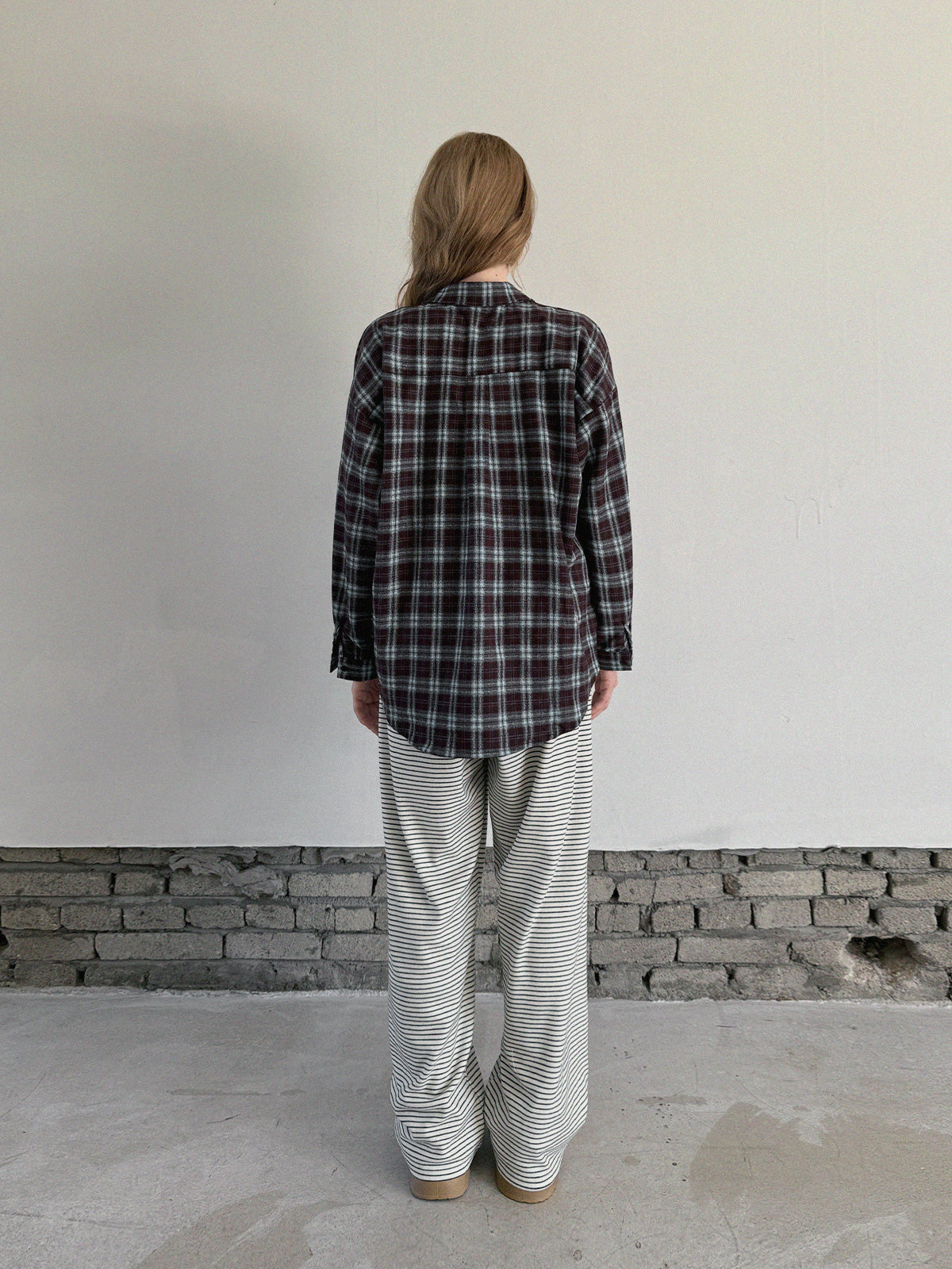 [TWEE] Riet Check Oversized Hemd