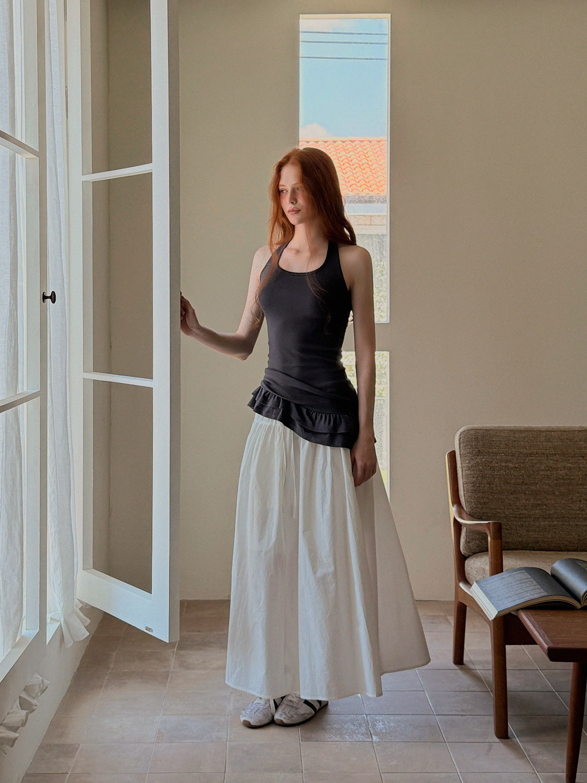 [TWEE] All-New Strap Long Skirt