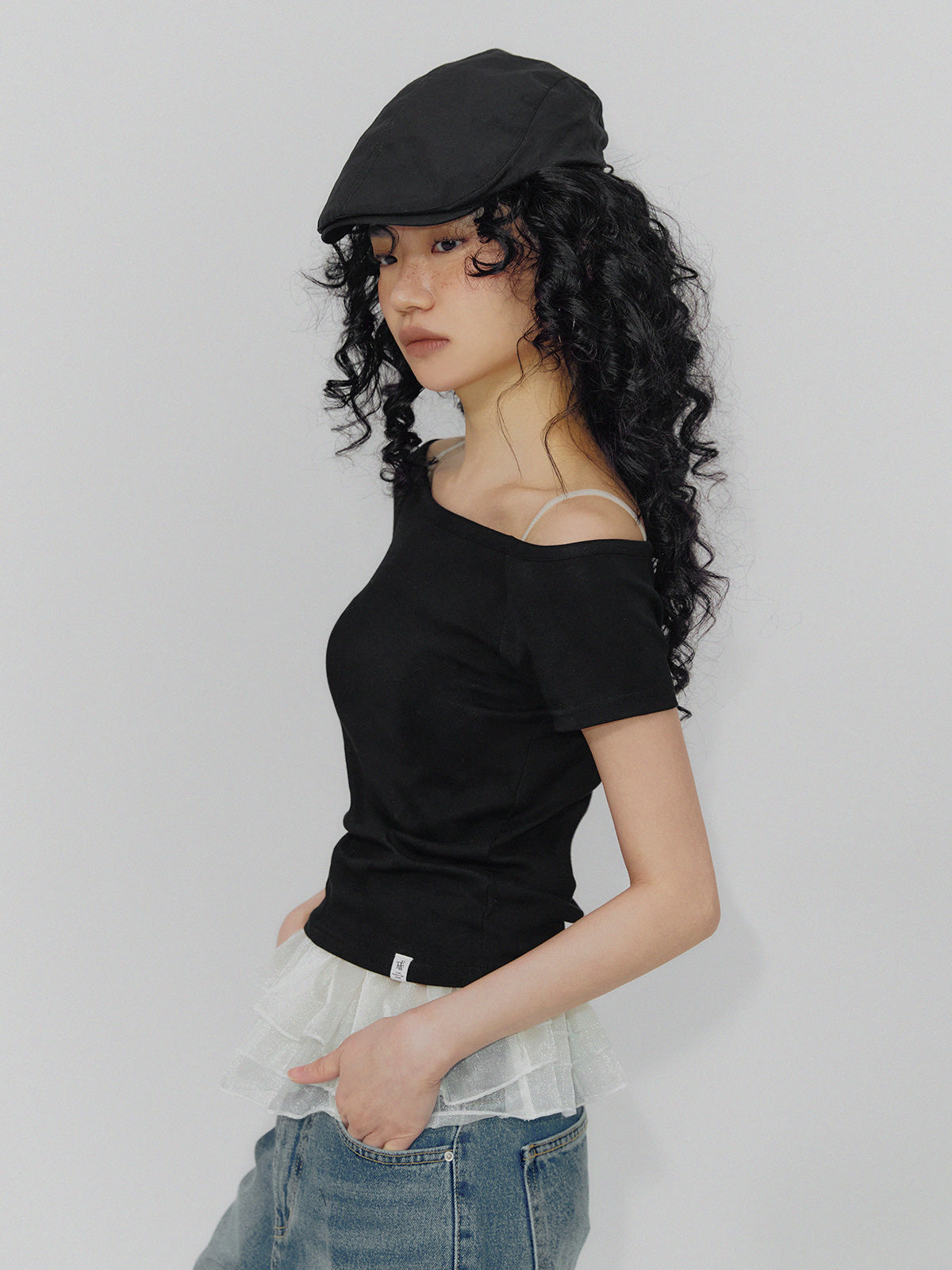 [TWEE] Rimon Sheer Layered Ruffle Bustier