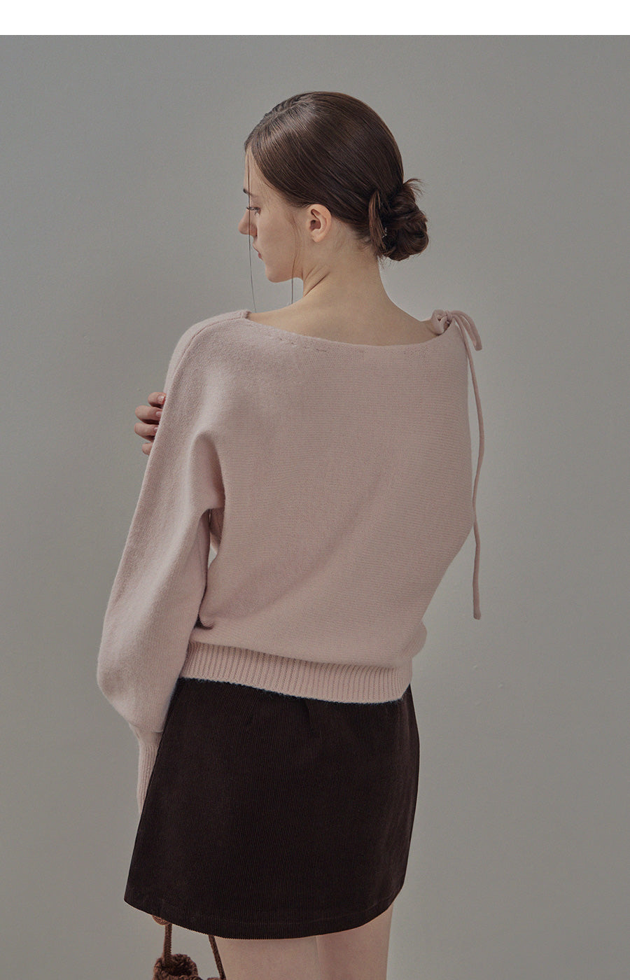[TWEE] Haiti shoulder ribbon knit