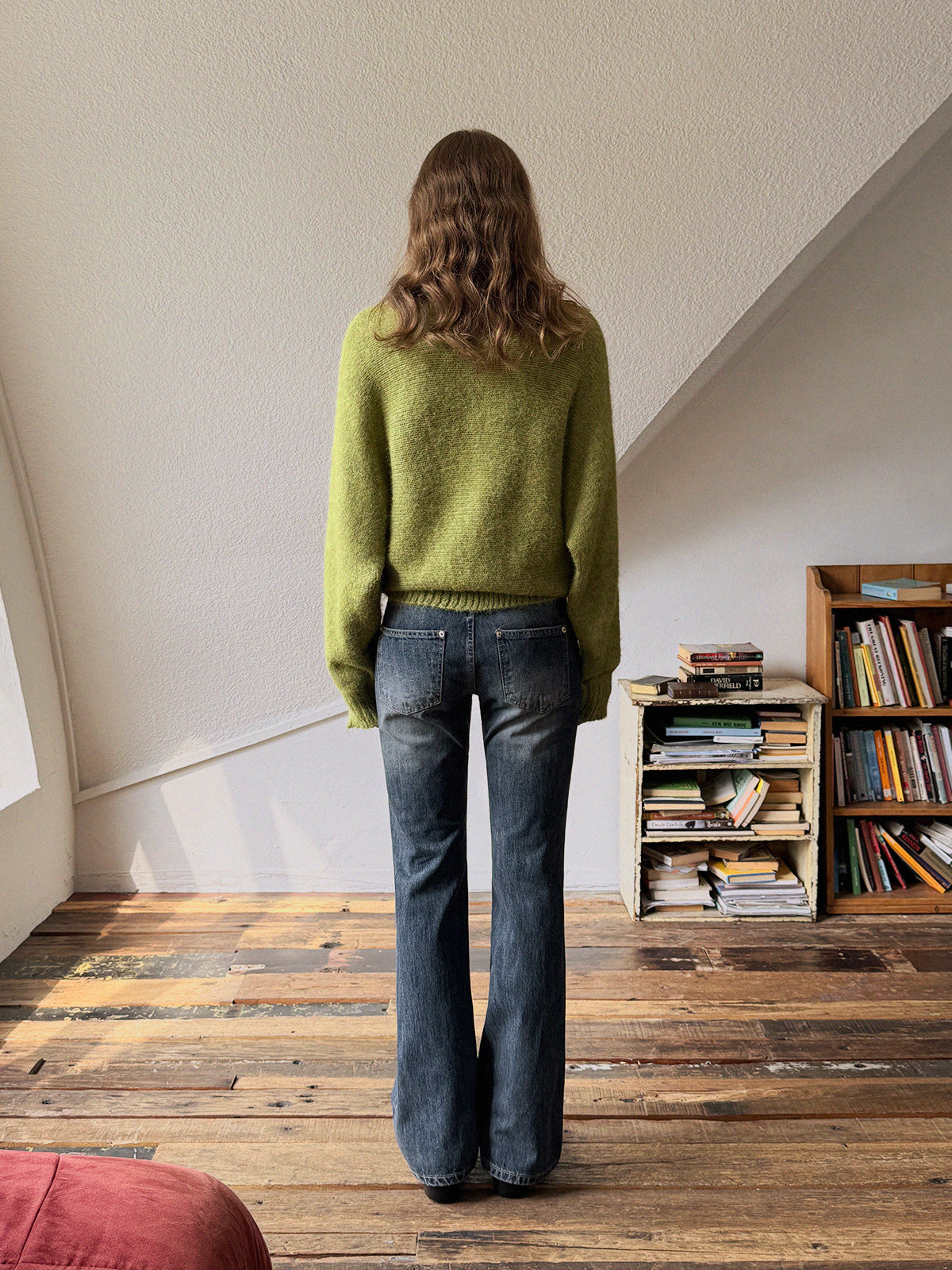 [TWEE]Aimed Washed Bootcut Denim Pants