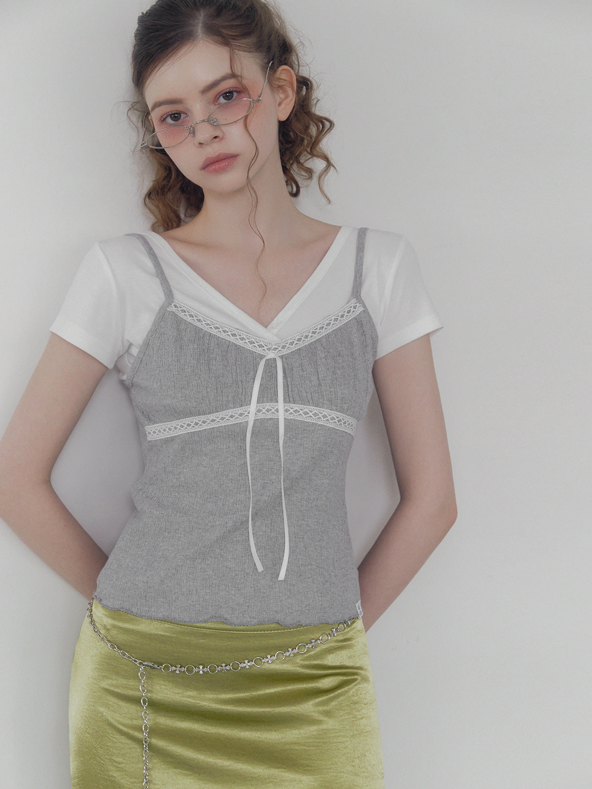 [TWEE] Palet v wrap short sleeve t-shirt